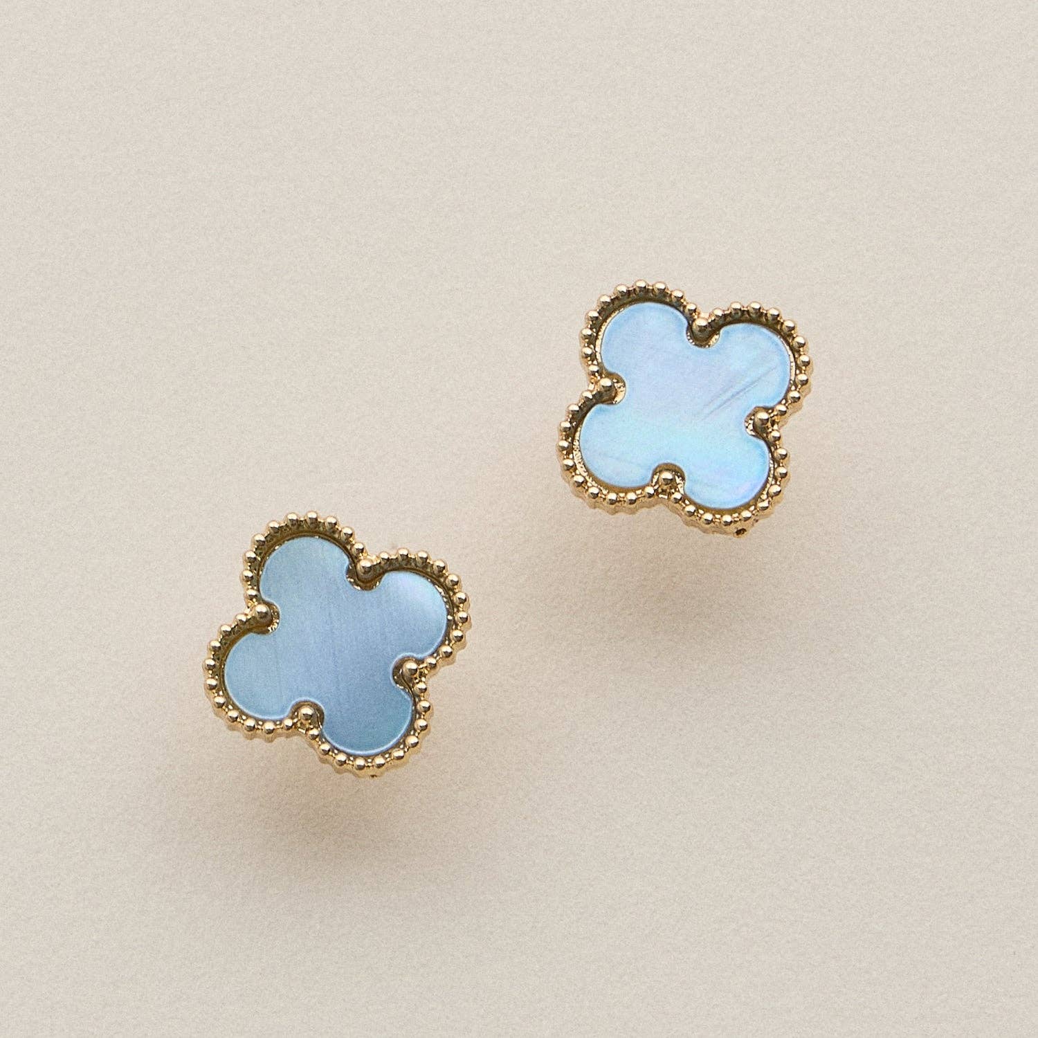 Enamel Quatrefoil Stud Earrings