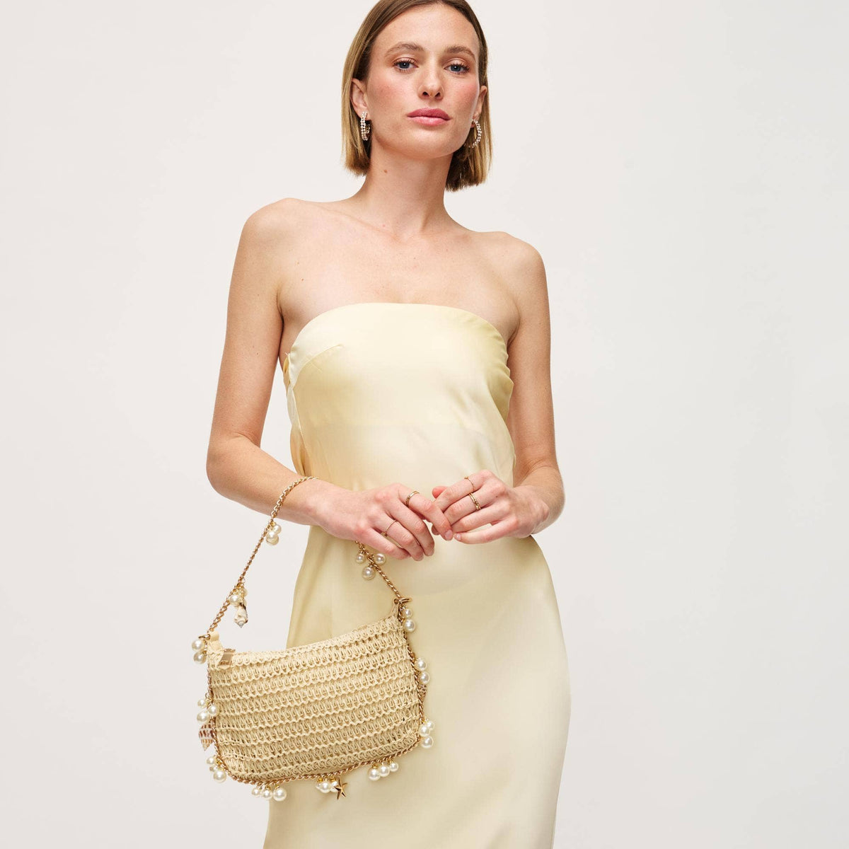 Steph Seasonal Seashell Straw Bag Evening Bag