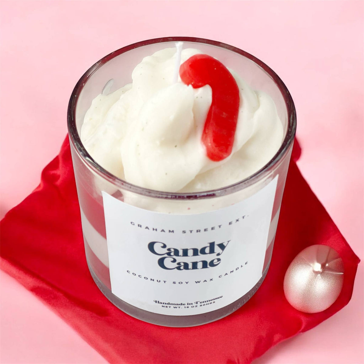 Candy Cane Dessert Candle