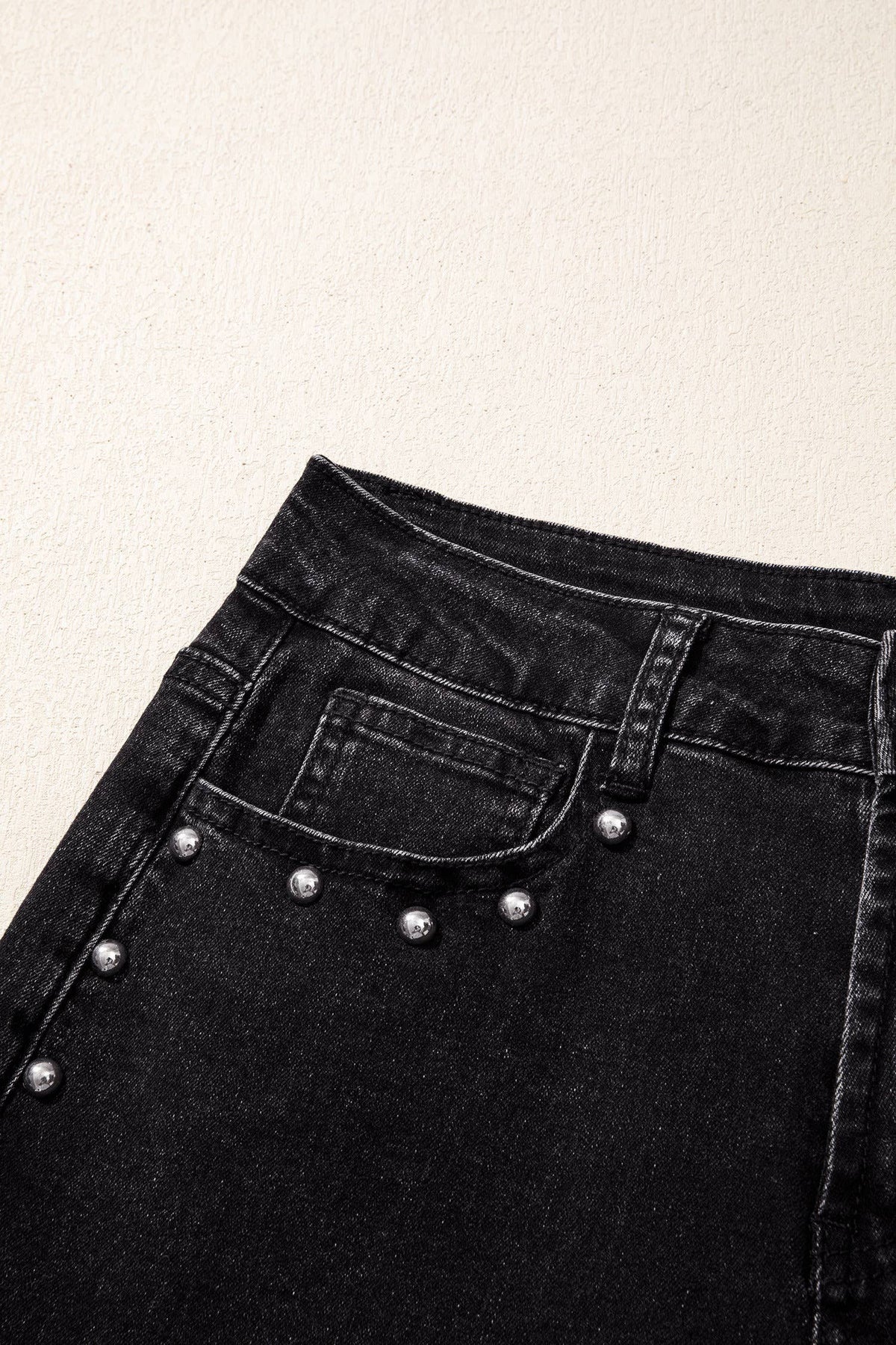 66 Fall 2026 High Waisted Studded Wide Leg Jeans