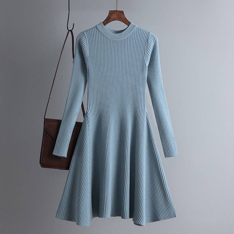 Autumn Knit Dress Chic Slim and Versatile