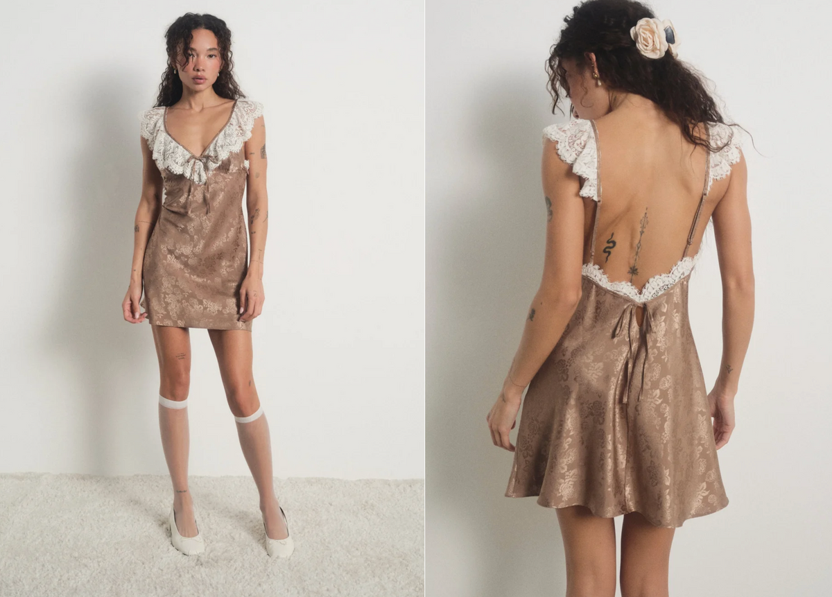 Chocolate Audrey Mini Slip Dress