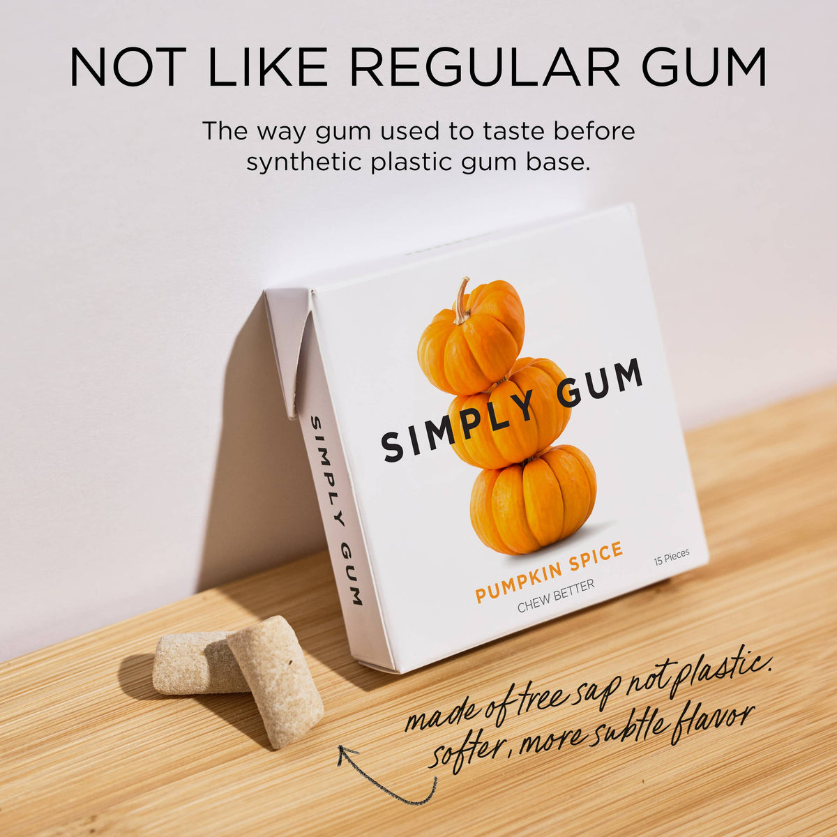 Pumpkin Spice Chewing Gum - Natural + Plastic-Free | 6 Pack