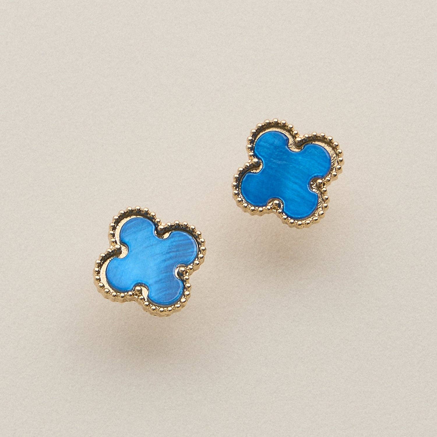 Enamel Quatrefoil Stud Earrings