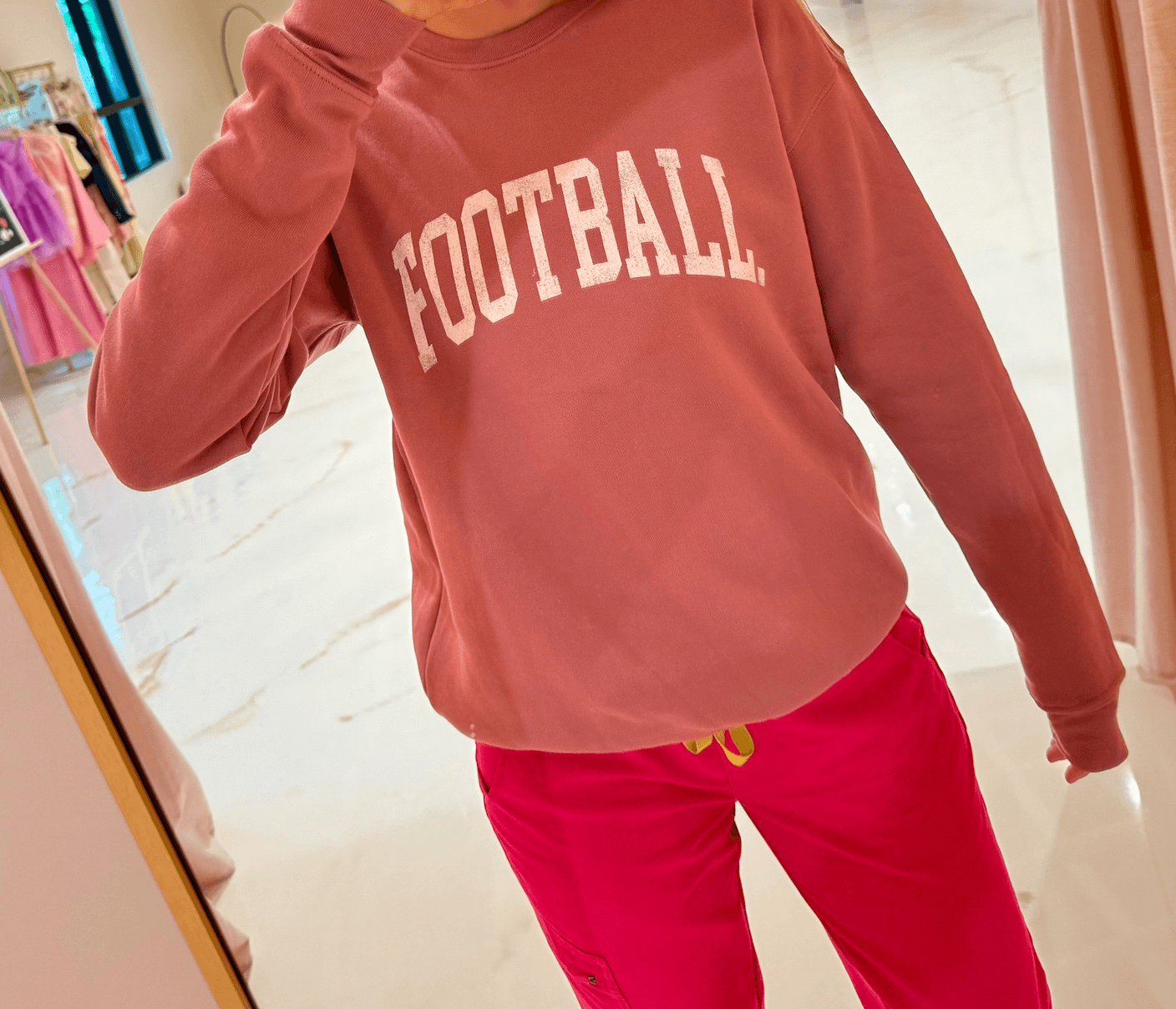 Football Crewneck in Mauve - A Cozy and Stylish Sweatshirt for Game Days and Casual Wear