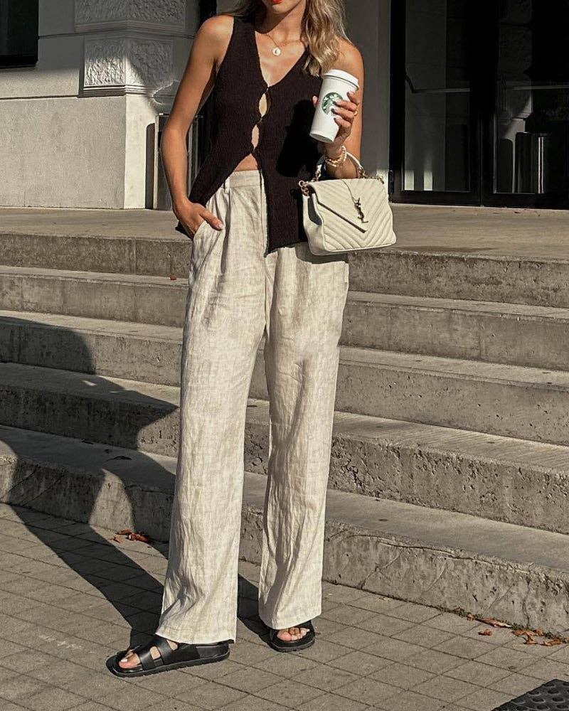 Classic Ladies Solid Color V Neck Knit Vest featuring a timeless design, perfect for layering over shirts and dresses