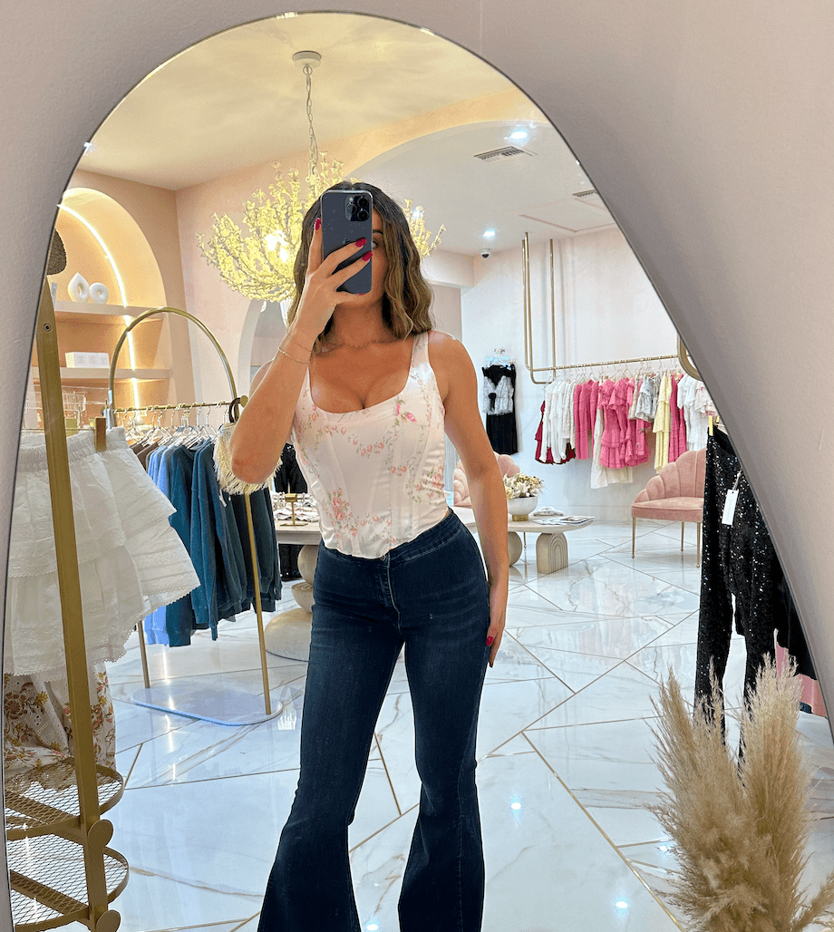 Love Shack Fancy Mori Bustier - Elegant and Structured Bustier Top with Feminine Details, Perfect for Layering or Standalone Looks