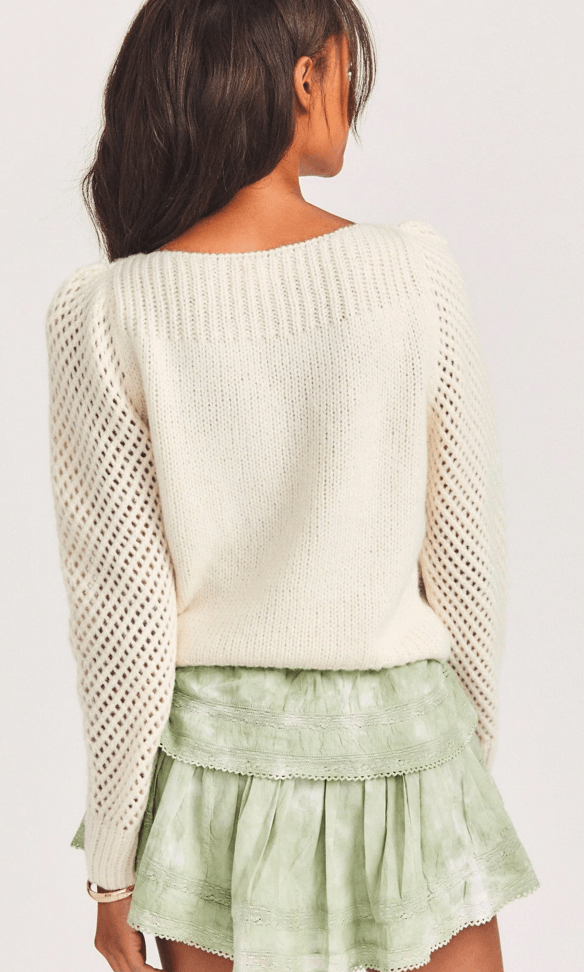 Love Shack Fancy Rosie Pullover - Cozy and Stylish Pullover with Feminine Touches, Perfect for Layering in Cooler Weather