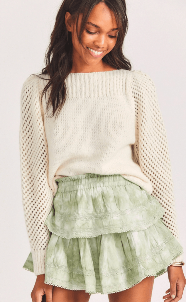 Love Shack Fancy Rosie Pullover - Cozy and Stylish Pullover with Feminine Touches, Perfect for Layering in Cooler Weather