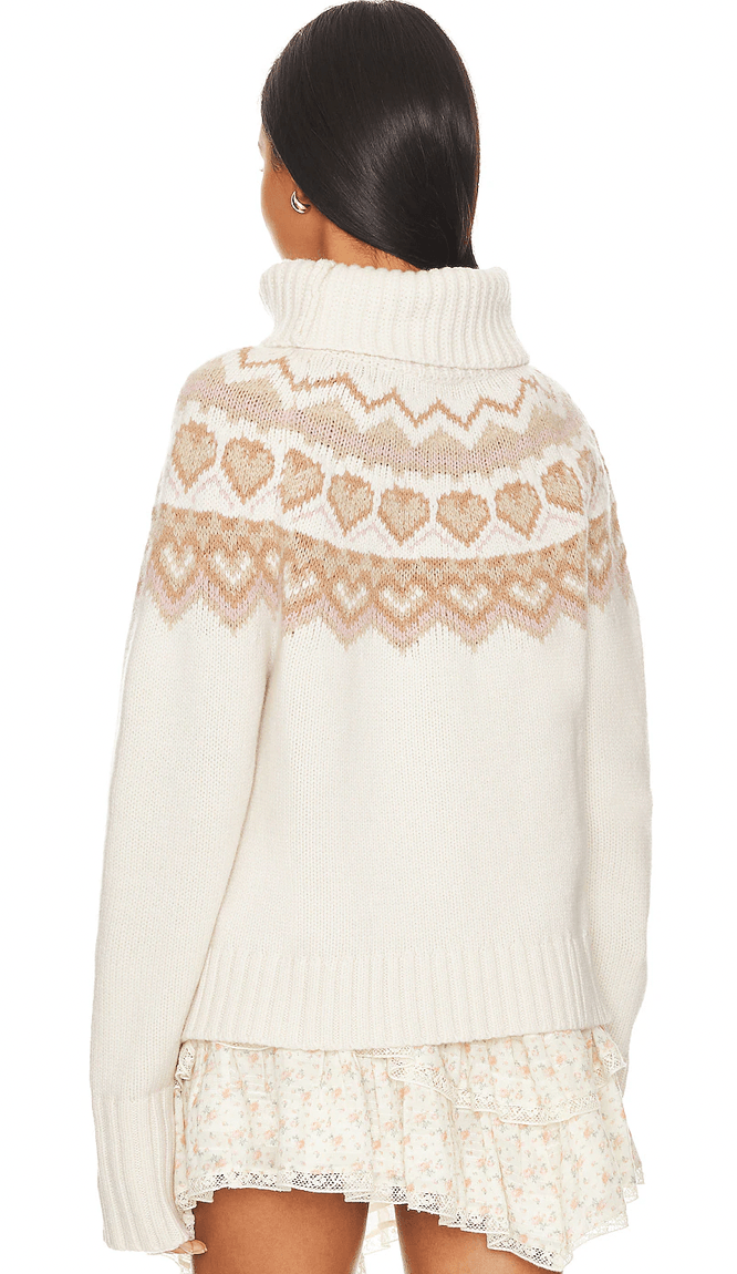 Love Shack Fancy Tobi Sweater in Pearl - Cozy and Elegant Sweater with a Soft Knit, Ideal for Layering During Cooler Months
