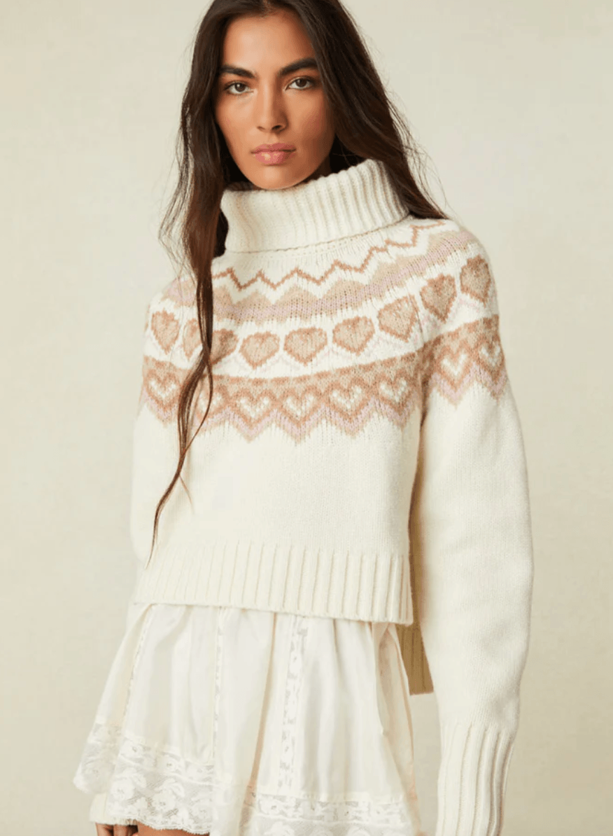 Love Shack Fancy Tobi Sweater in Pearl - Cozy and Elegant Sweater with a Soft Knit, Ideal for Layering During Cooler Months
