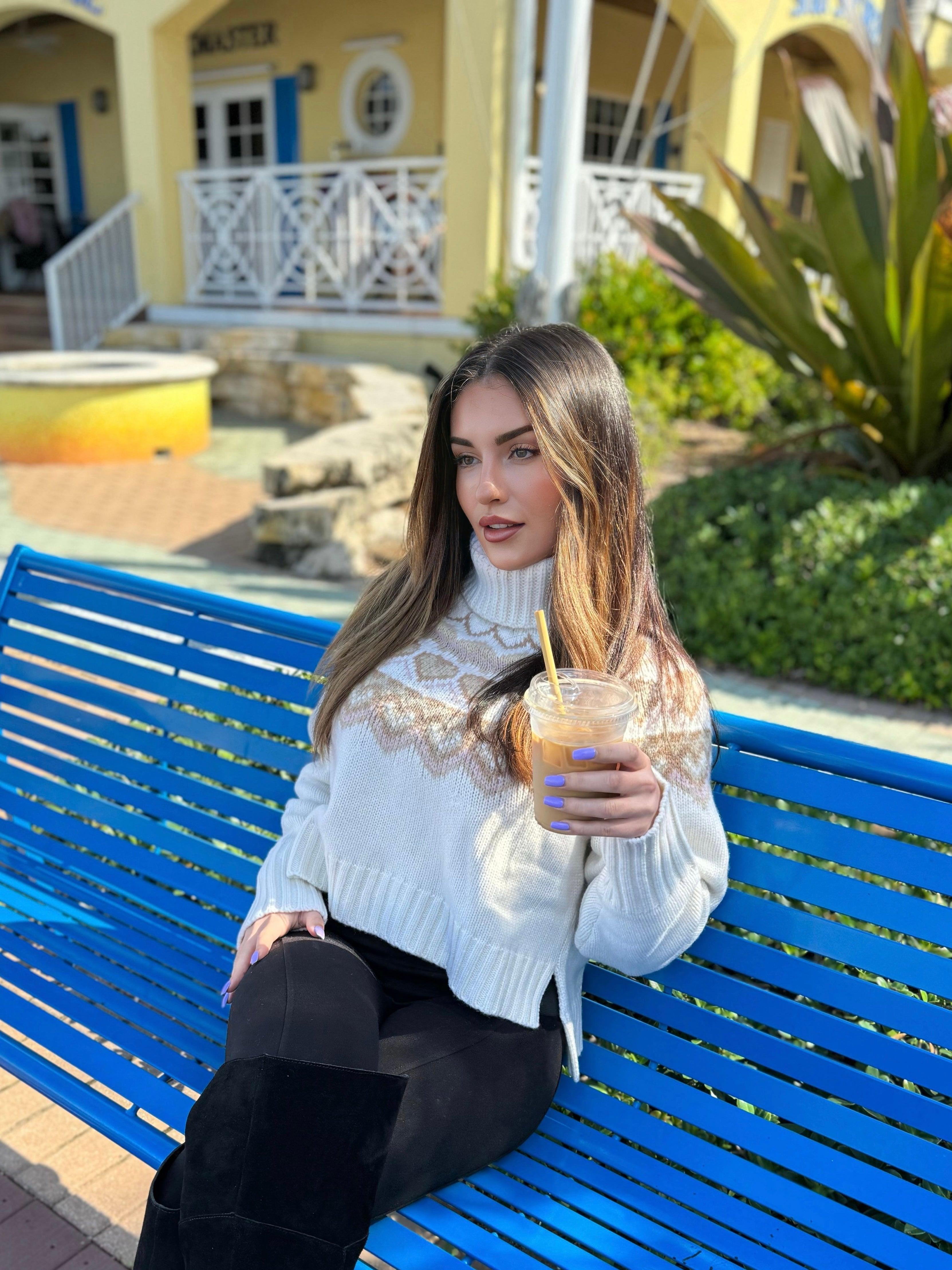 Love Shack Fancy Tobi Sweater in Pearl - Cozy and Elegant Sweater with a Soft Knit, Ideal for Layering During Cooler Months