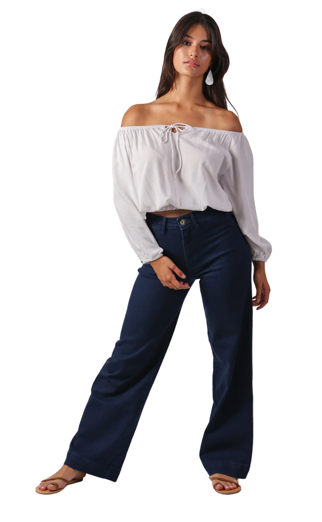 Sea Lustre Cali Off-the-Shoulder Top in White - Elegant and Breezy Off-Shoulder Top, Perfect for Casual Chic Outfits and Beach Days