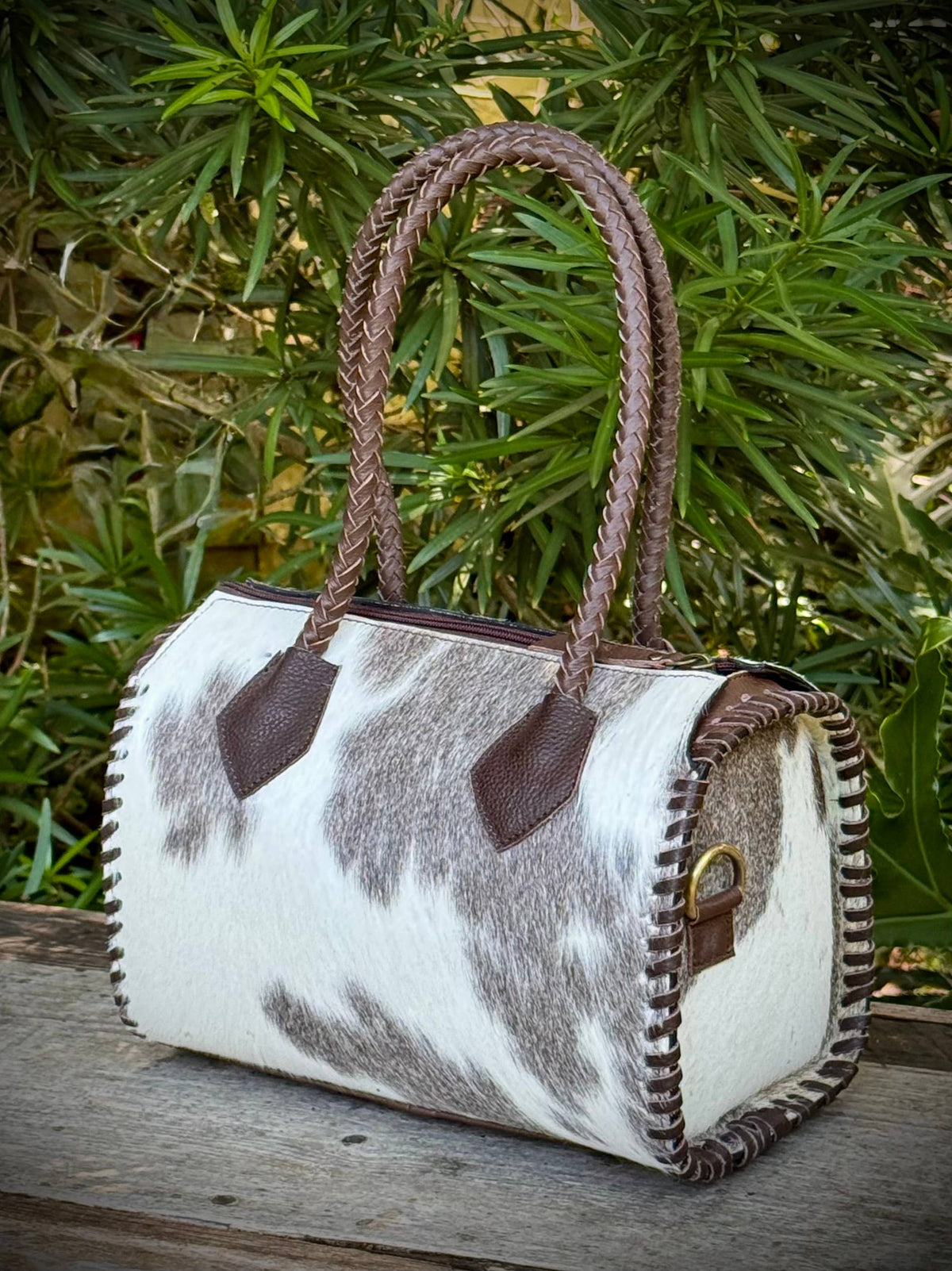 Upcycled LV Cowhide Leather Speedy Bag Western
