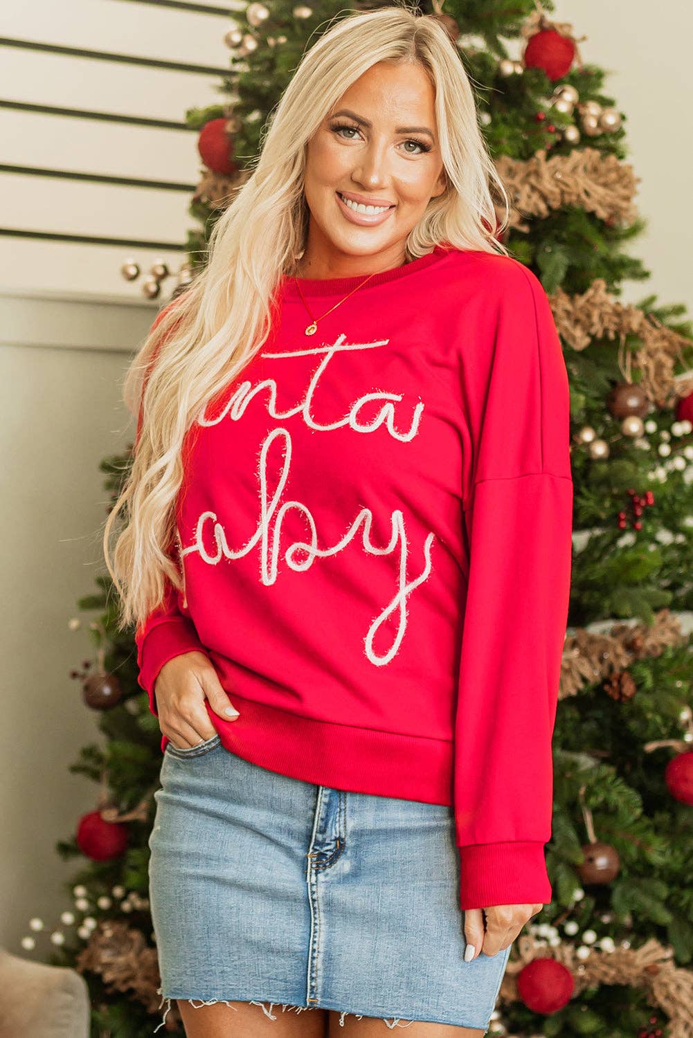 Christmas Santa Baby Tinsel Sweatshirt
