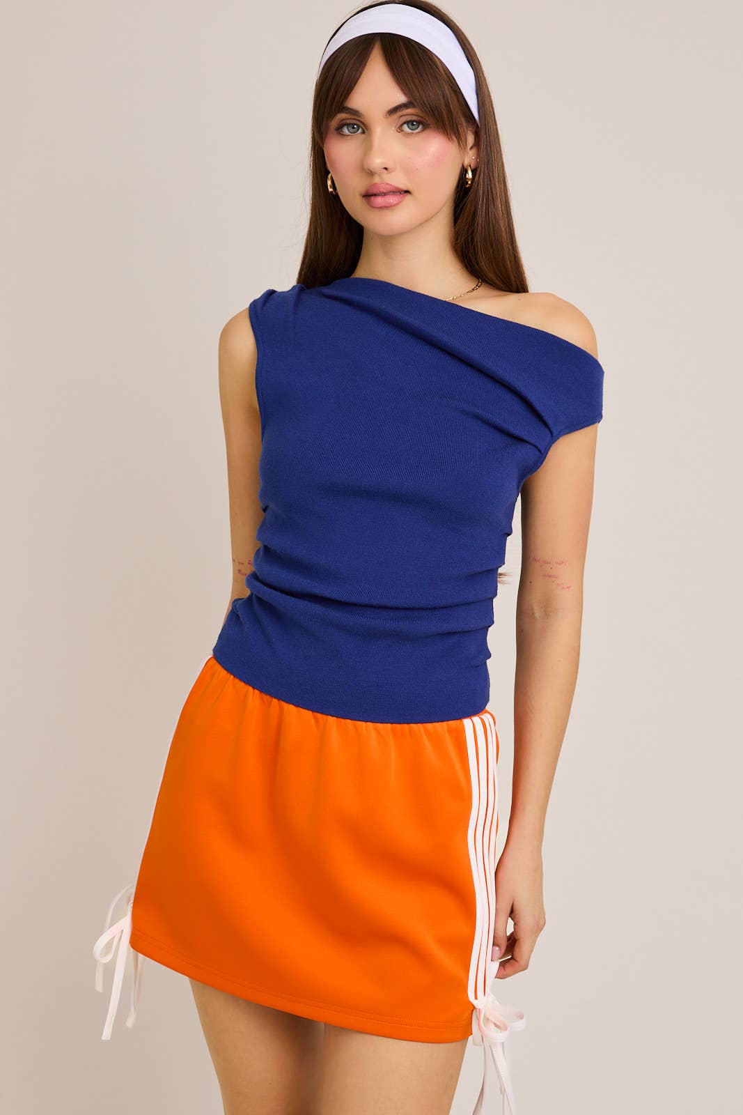 ASYMMETRICAL NECK SWEATER TOP