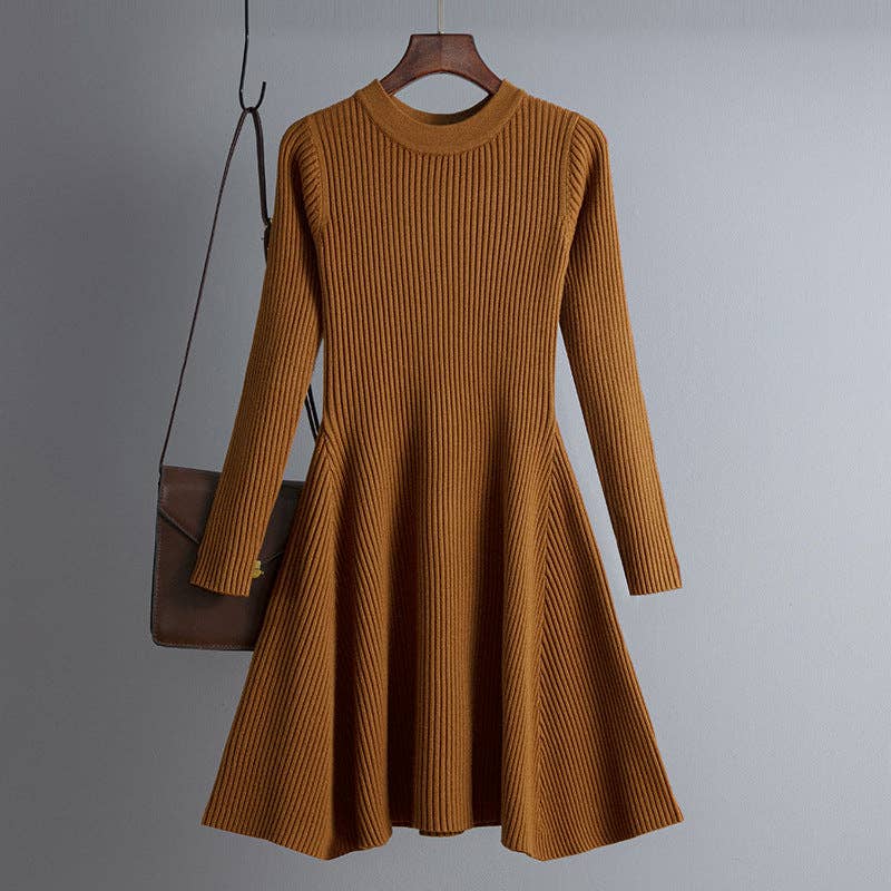 Autumn Knit Dress Chic Slim and Versatile