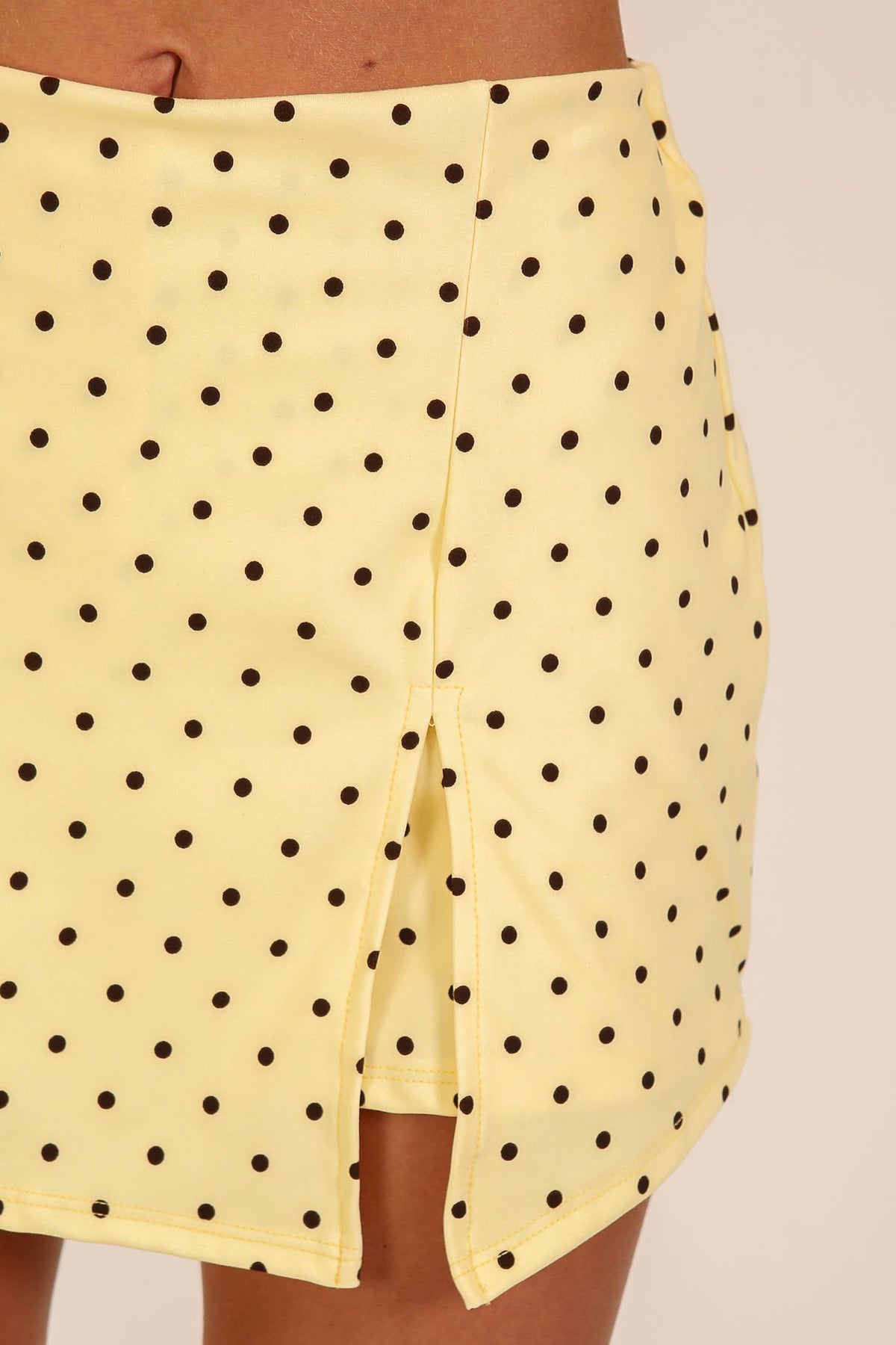 Polka Dot Front Slit Skort