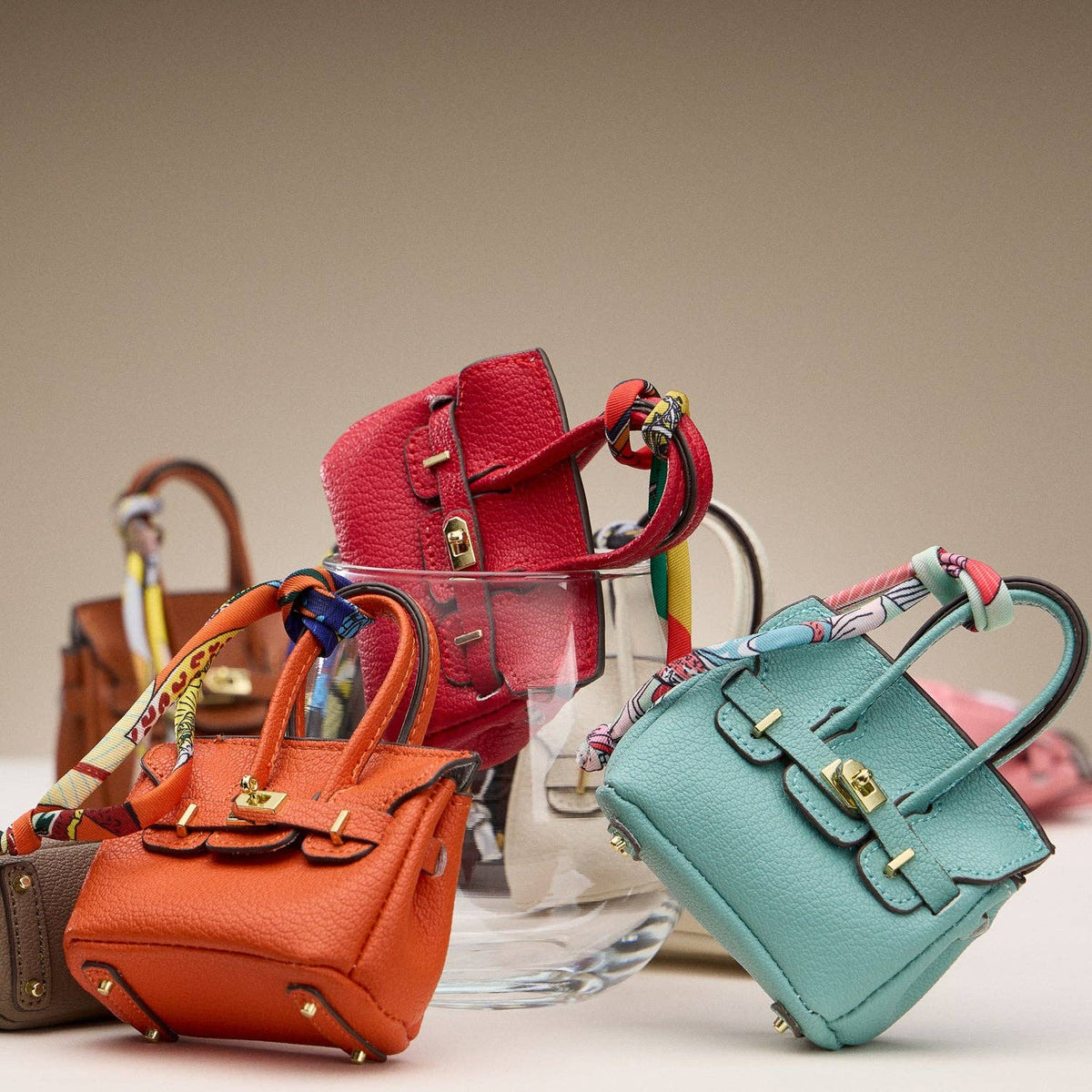 Mini Satchel Bag Charm Keychain
