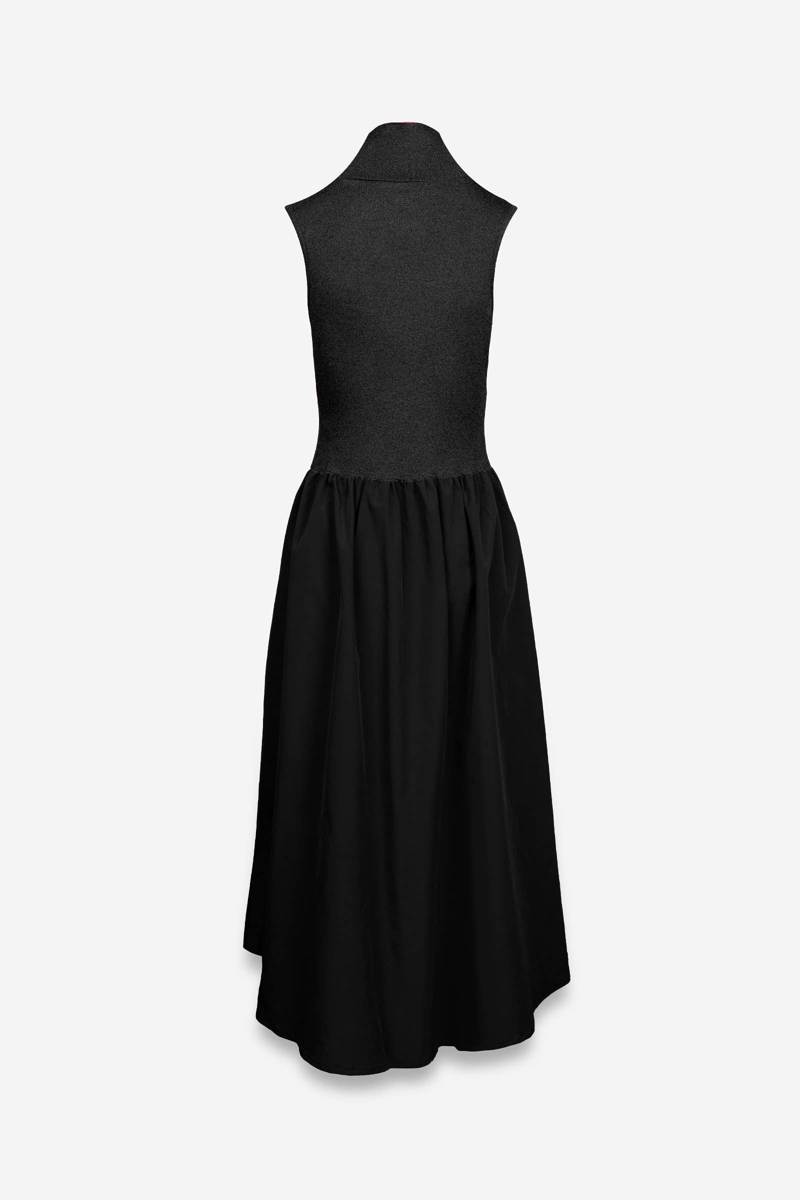 Sleeveless Mock Neck Midi Dress