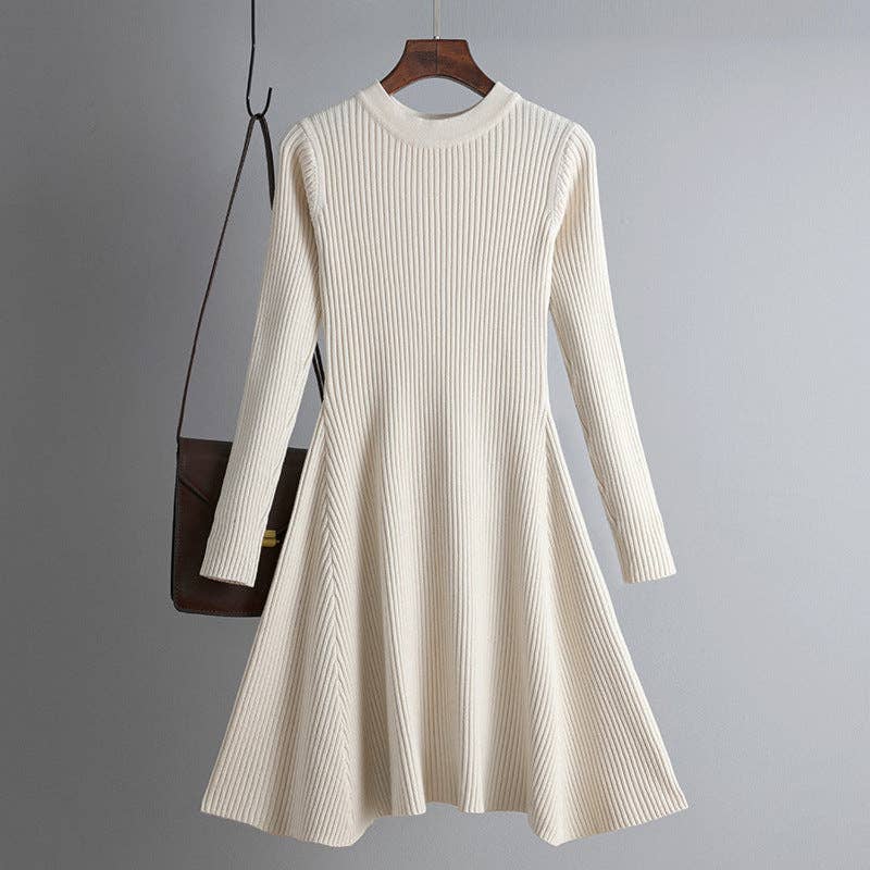 Autumn Knit Dress Chic Slim and Versatile