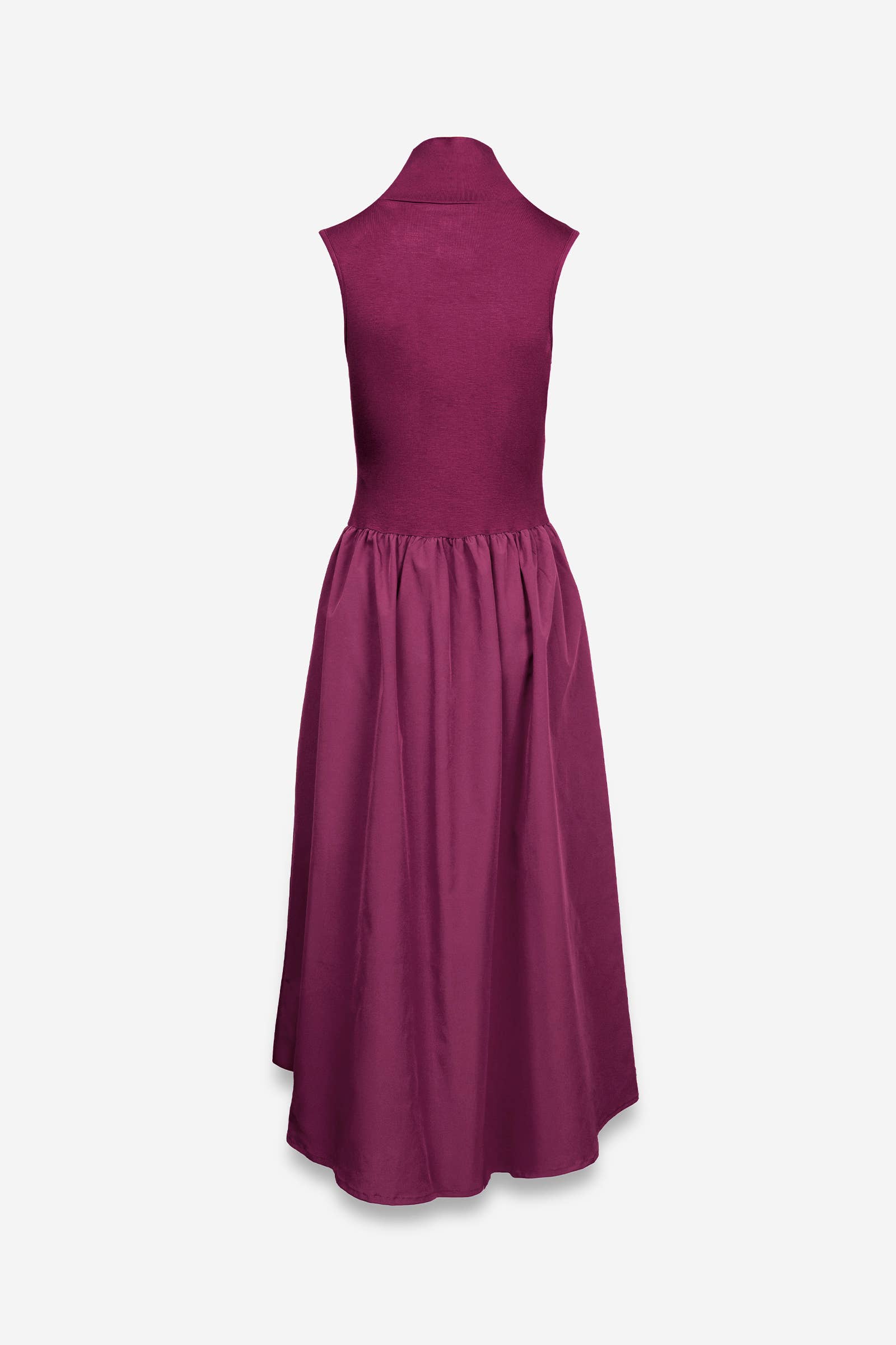 Sleeveless Mock Neck Midi Dress