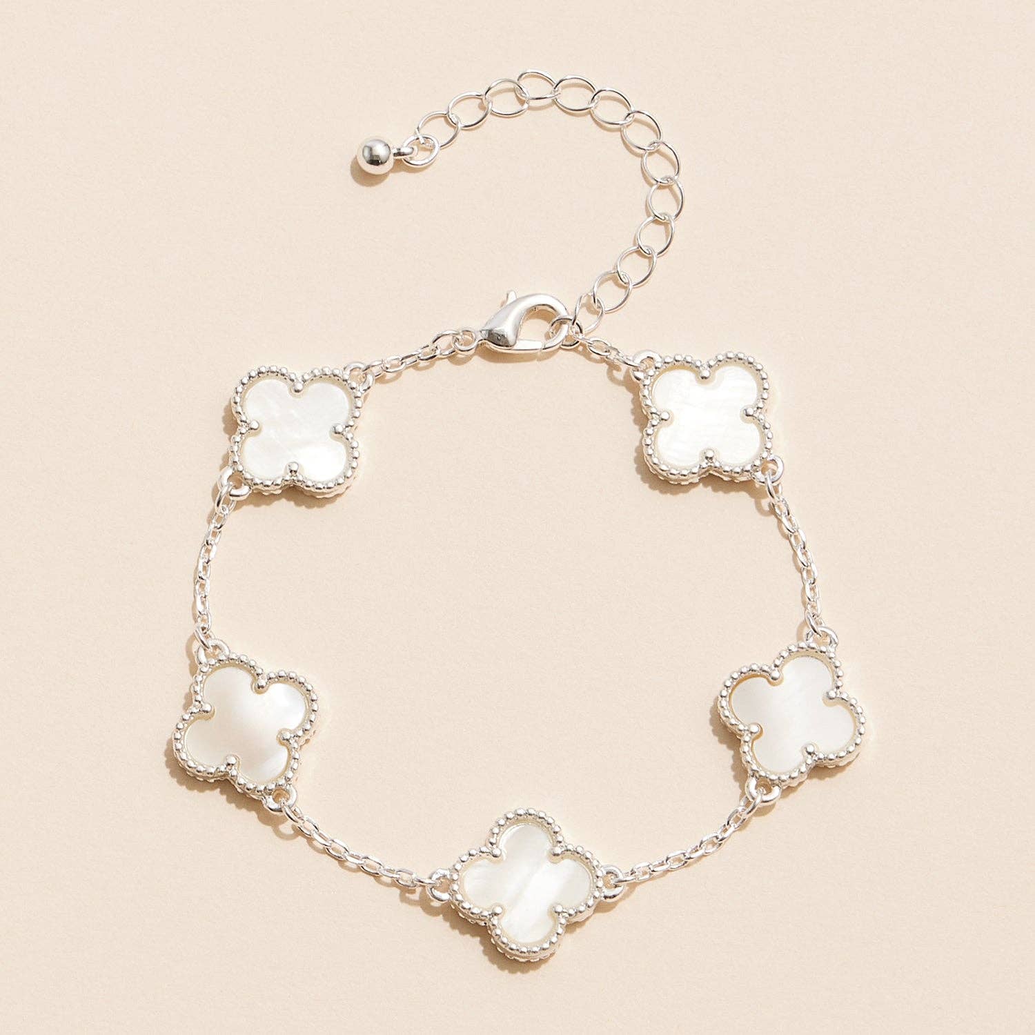 Multicolor Shell Charm Bracelet with Gold Accents