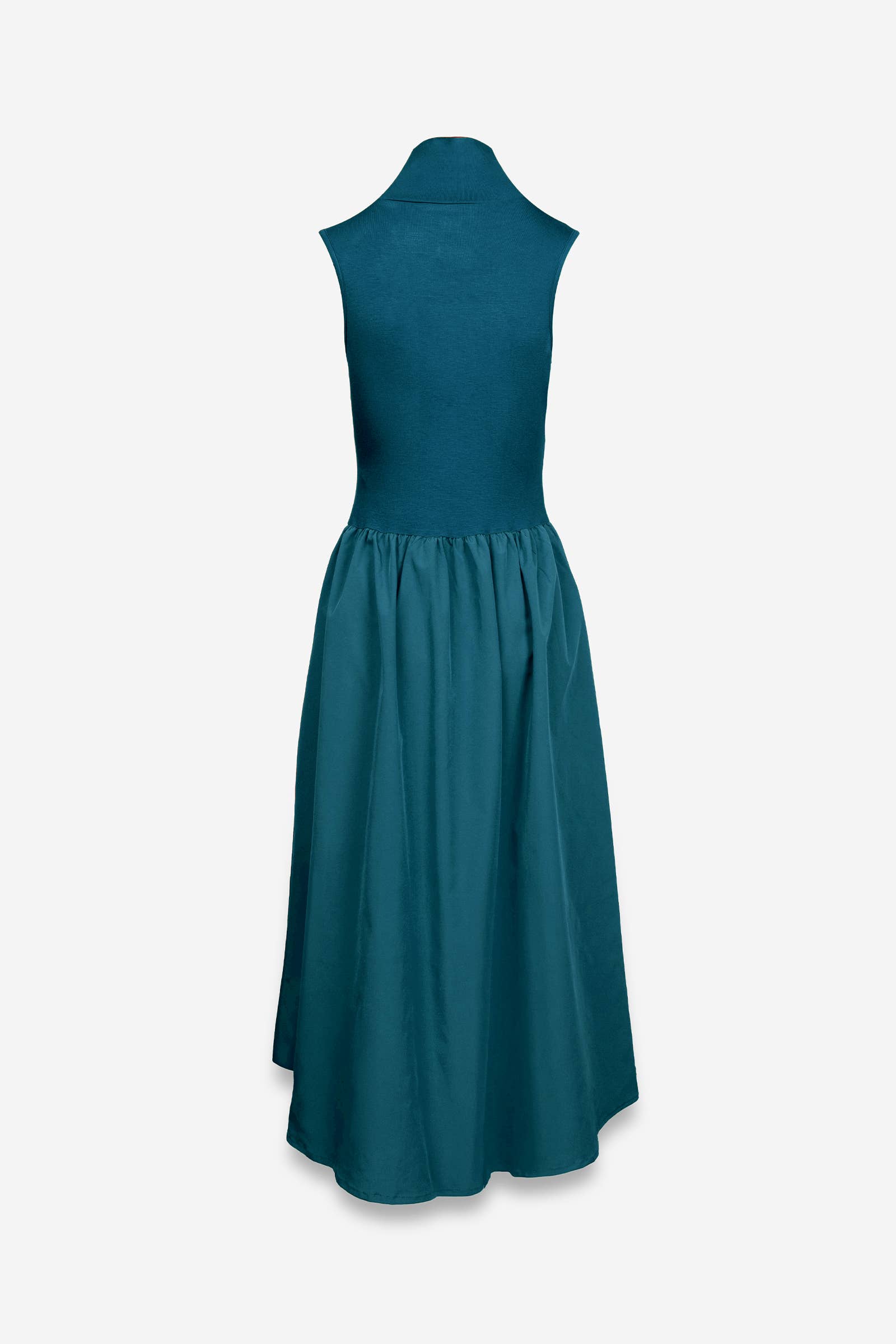 Sleeveless Mock Neck Midi Dress