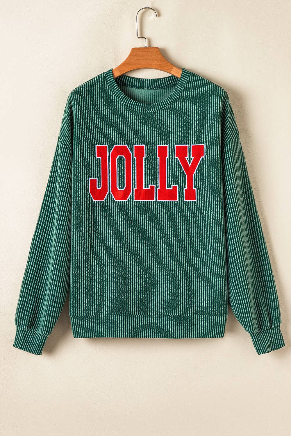 JOLLY Ribbed Knit Loungewear Set with Long Sleeve Top