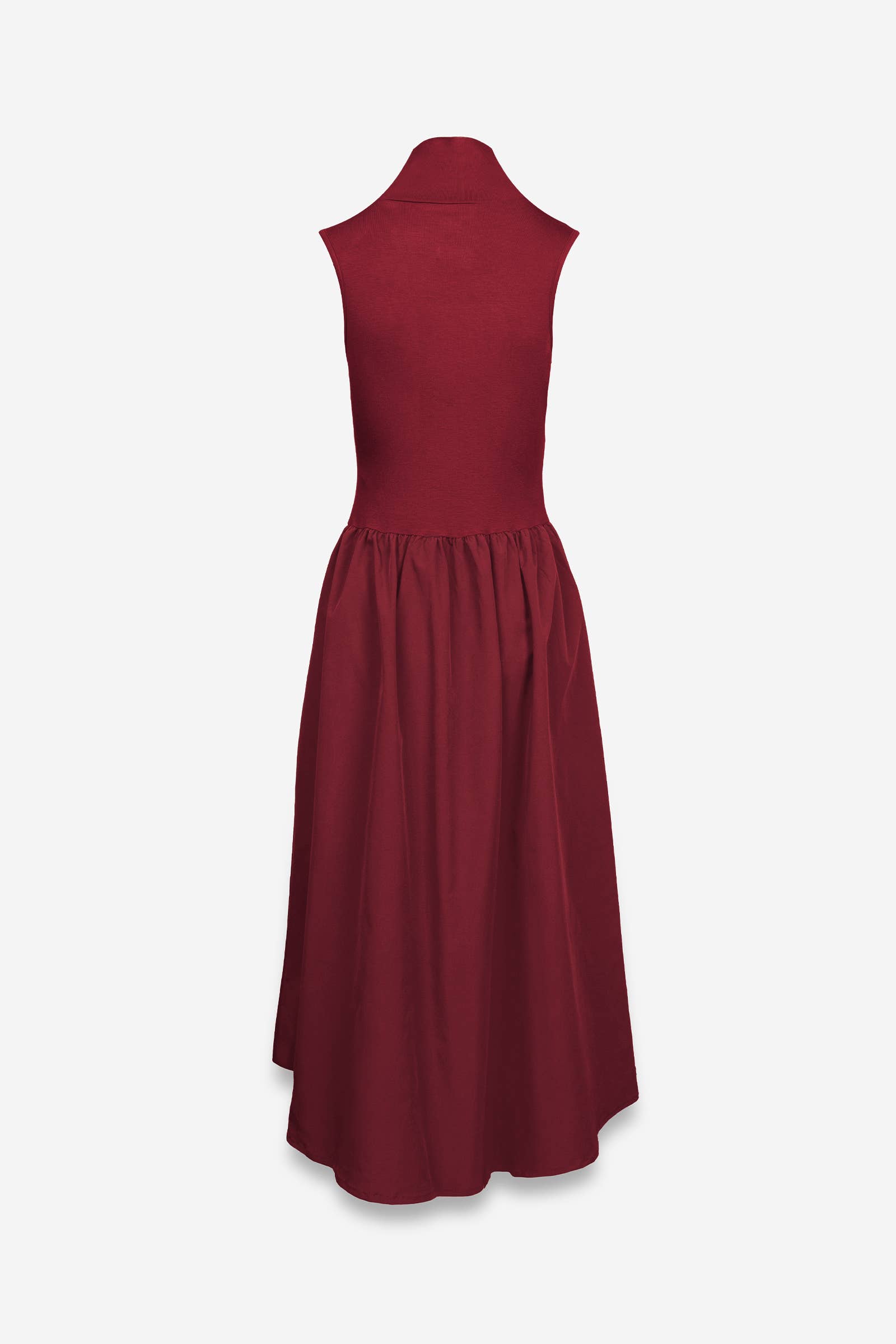 Sleeveless Mock Neck Midi Dress