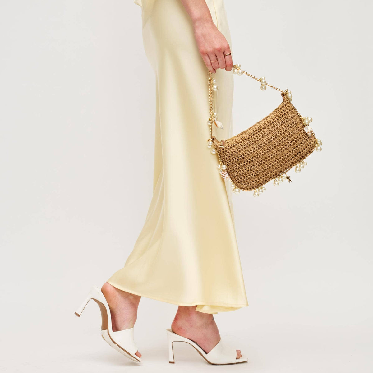 Steph Seasonal Seashell Straw Bag Evening Bag