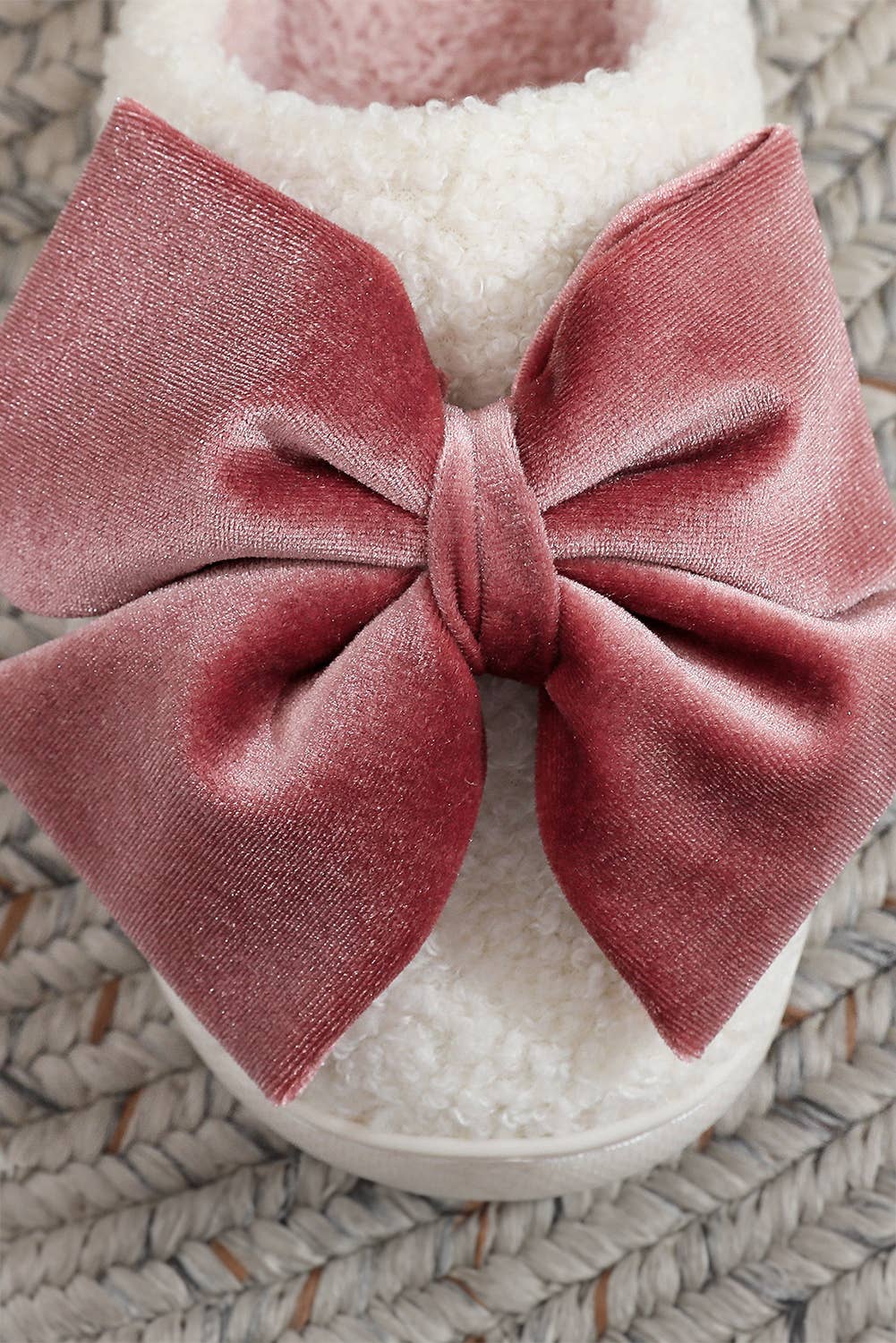 Pink Bow Decor Festival Plush Slippers | US6-11