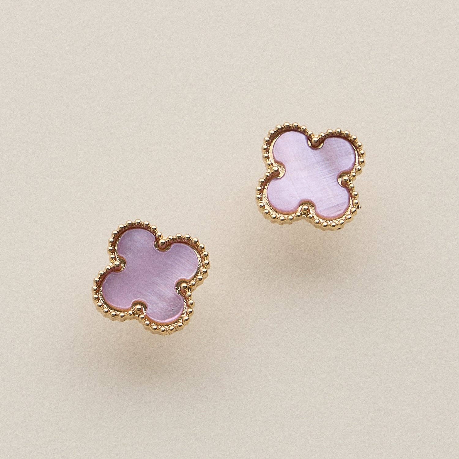 Enamel Quatrefoil Stud Earrings