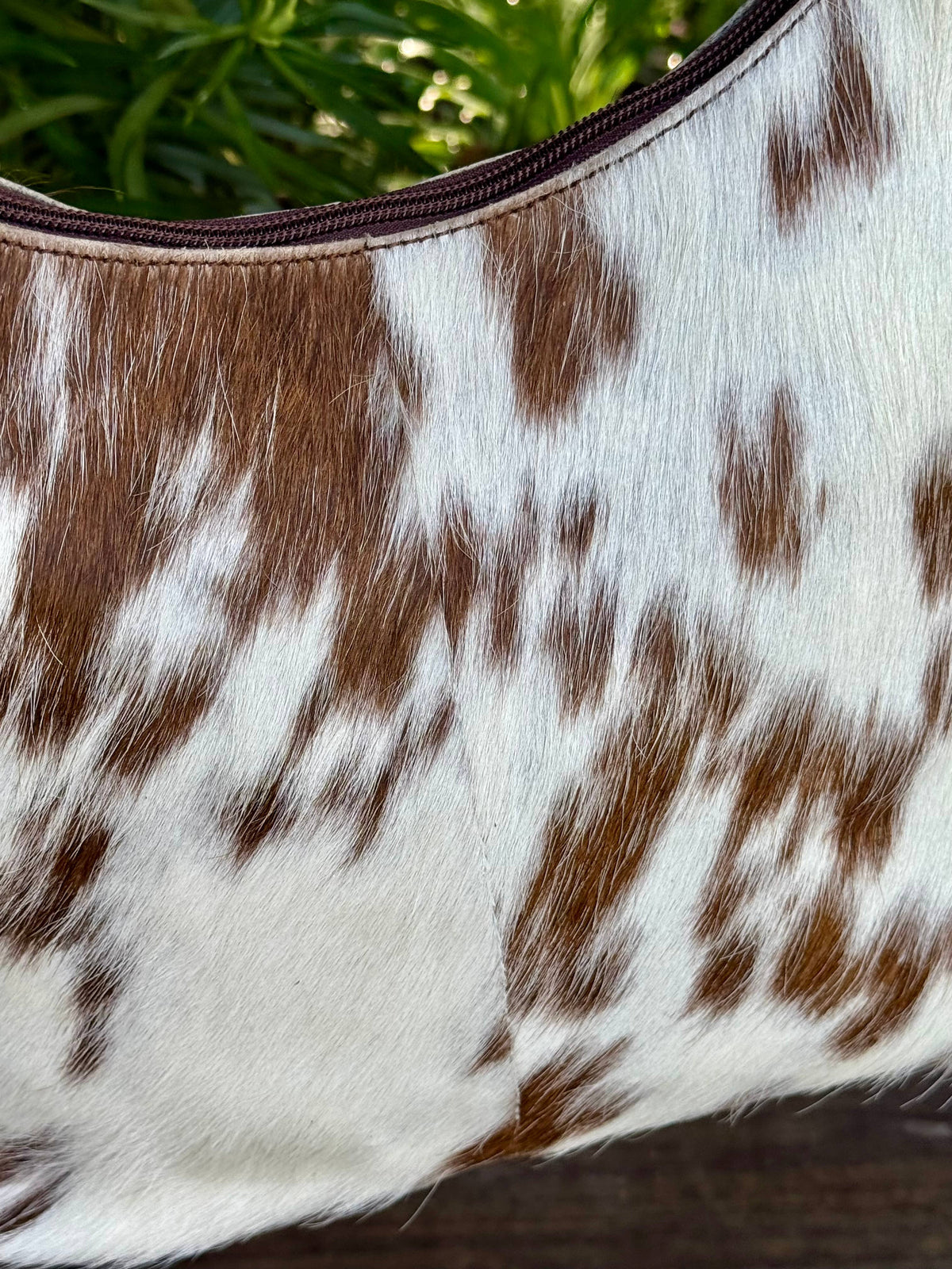 Upcycled LV Cowhide Leather Shoulder Bag Western