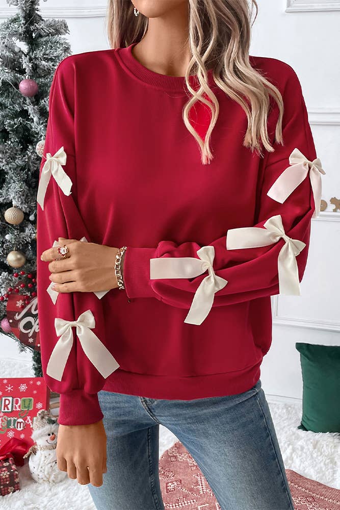 Red Bowknot Christmas Sweatshirt BFZY1246