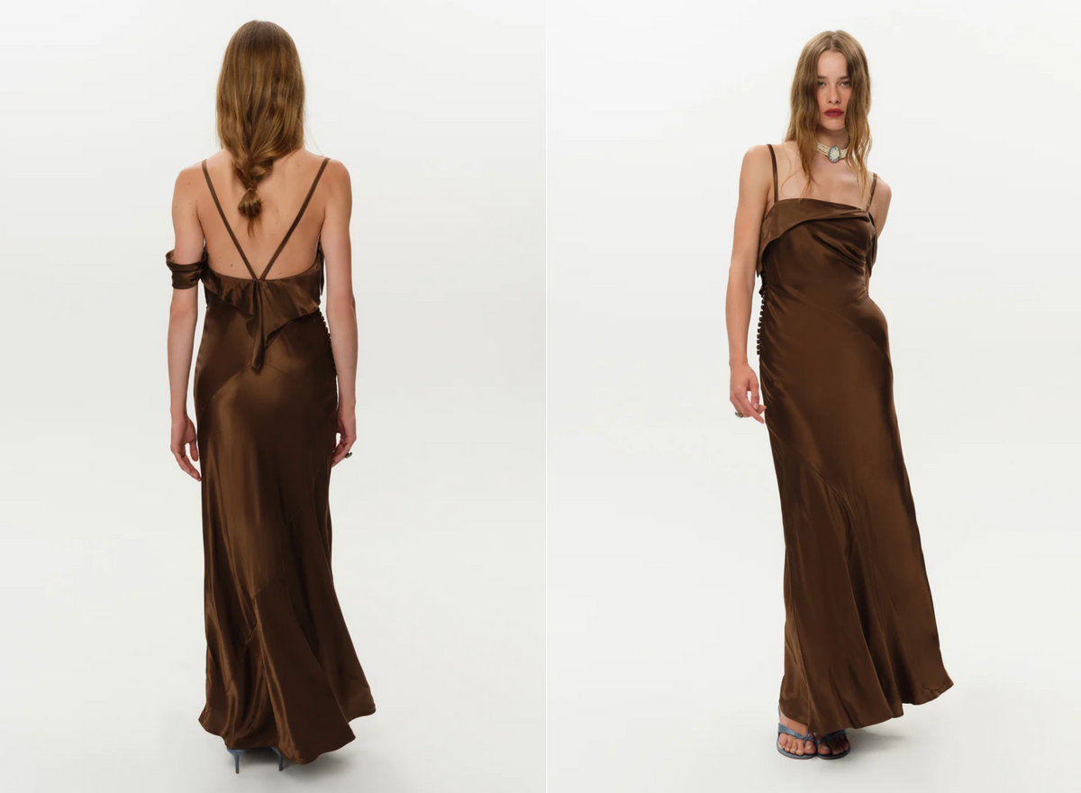 Brown Jewel Maxi Dress