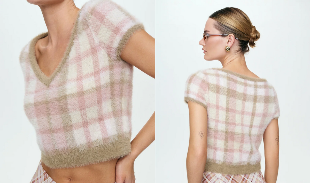 Poet Plaid Knit Top