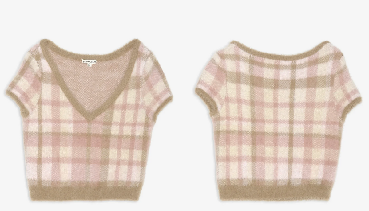 Poet Plaid Knit Top