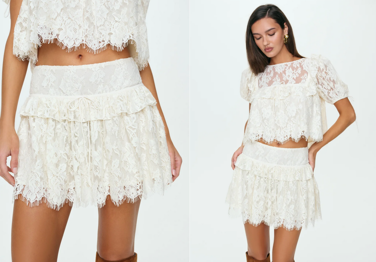 Cream Rosa Mini Skirt