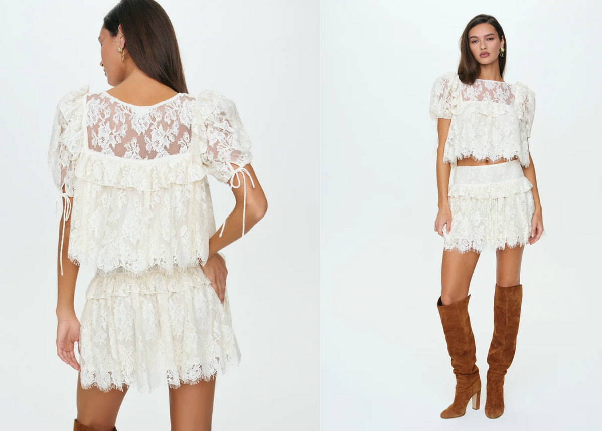 Cream Rosa Mini Skirt