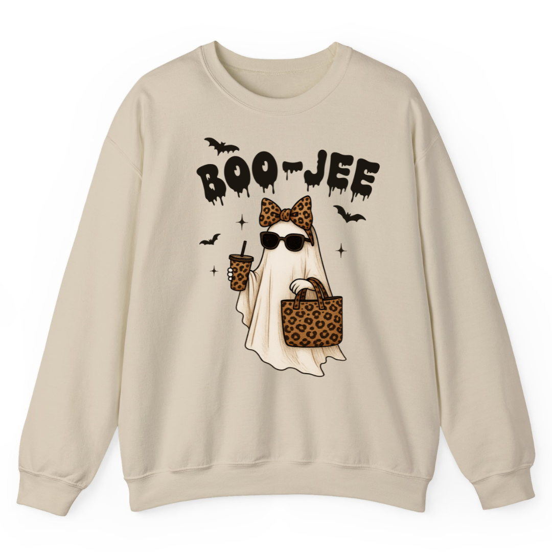BOO-JEE Ghost Sweatshirt – Trendy Halloween Fall Vibes