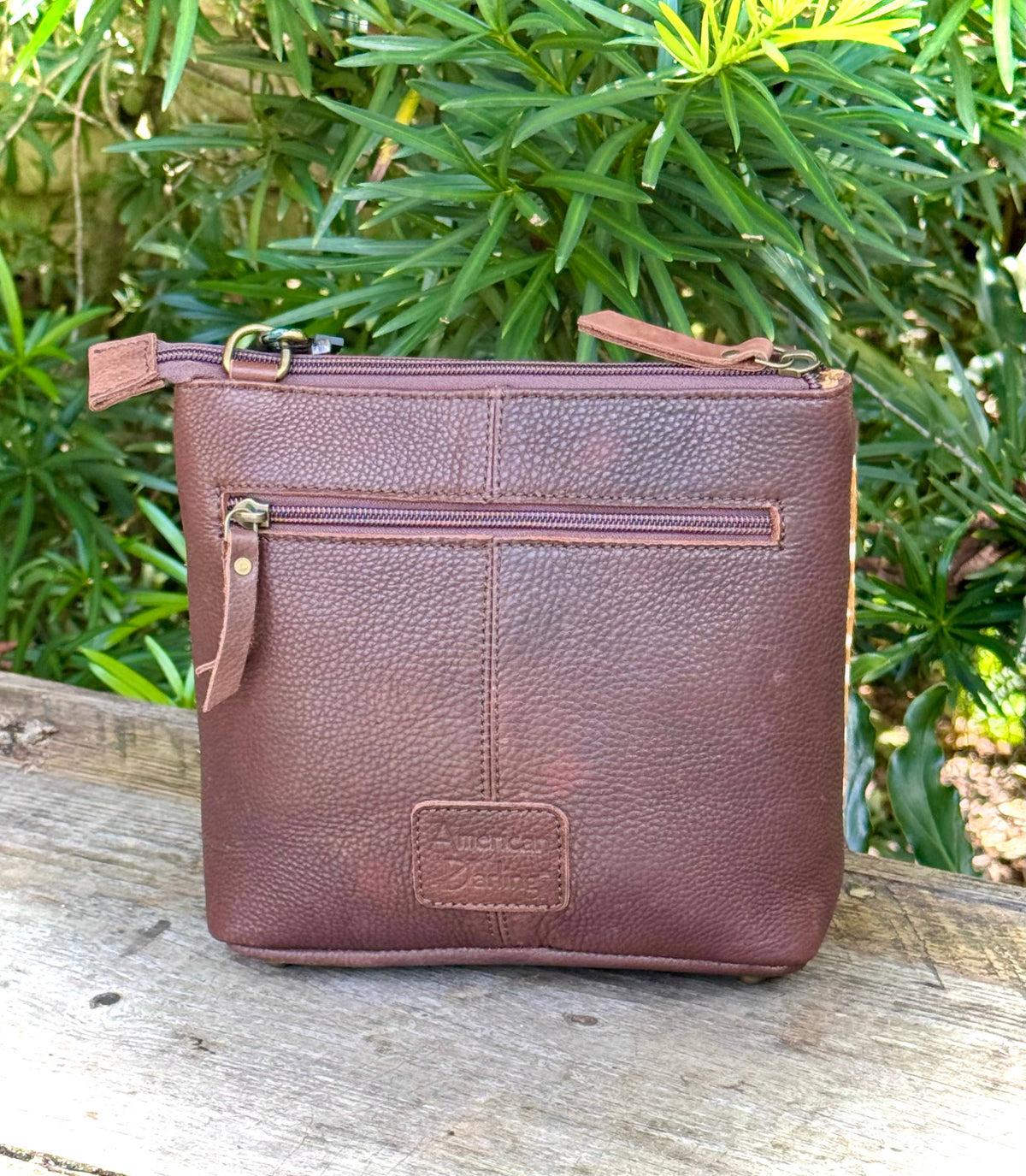 Upcycled LV Cowhide Leather Crossbody Bag Western Bambi