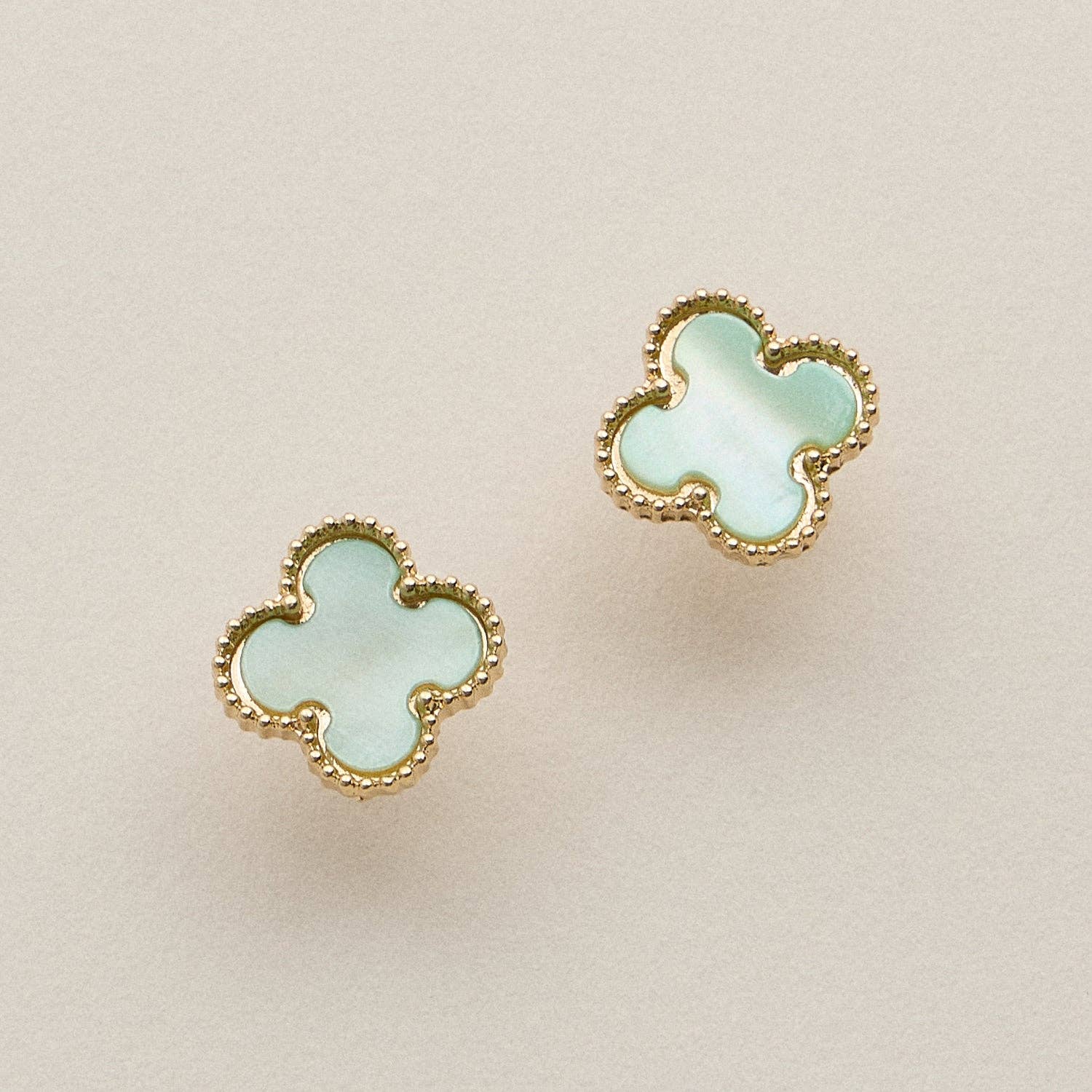 Enamel Quatrefoil Stud Earrings