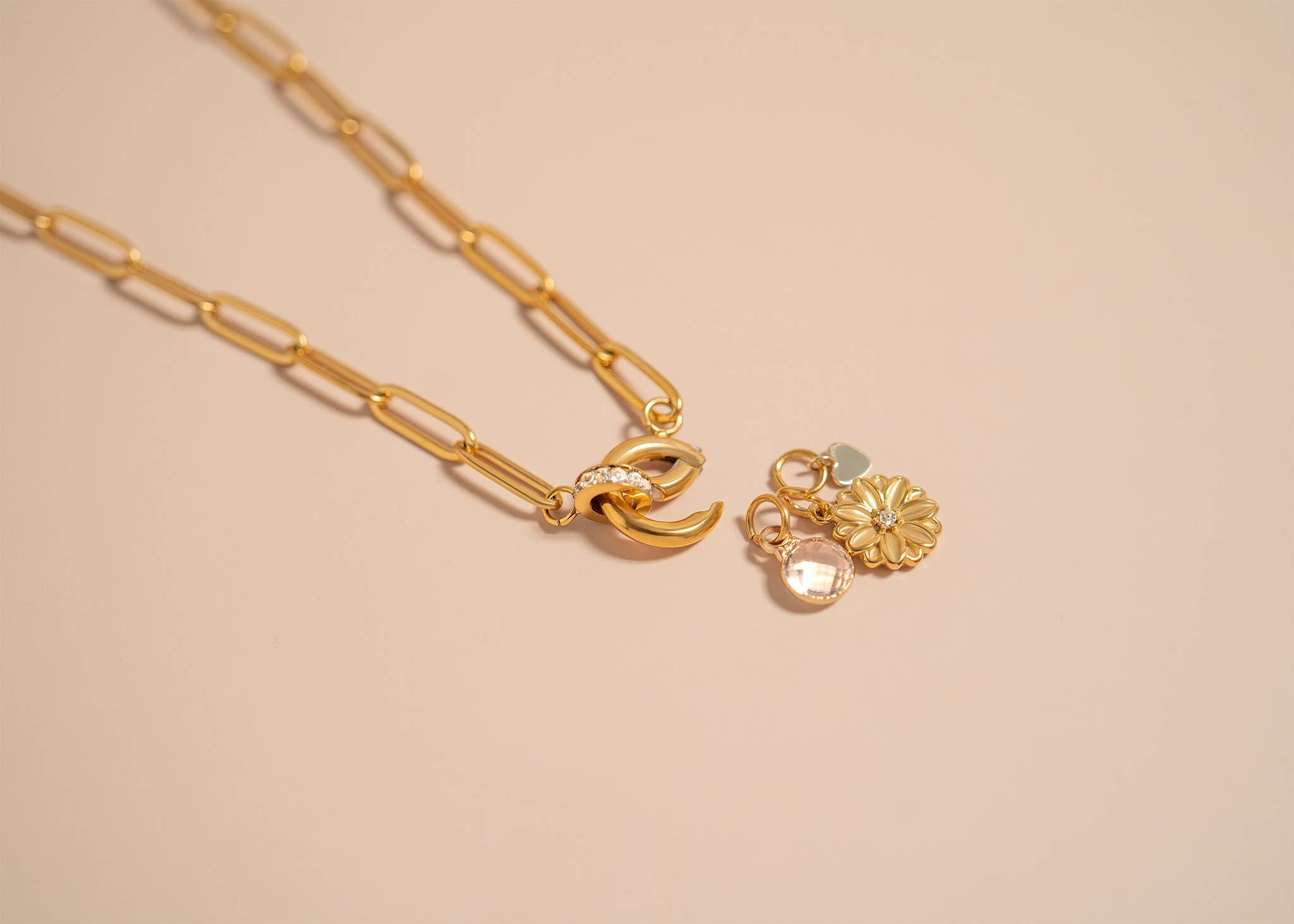 Paperclip Rhinestone Necklace