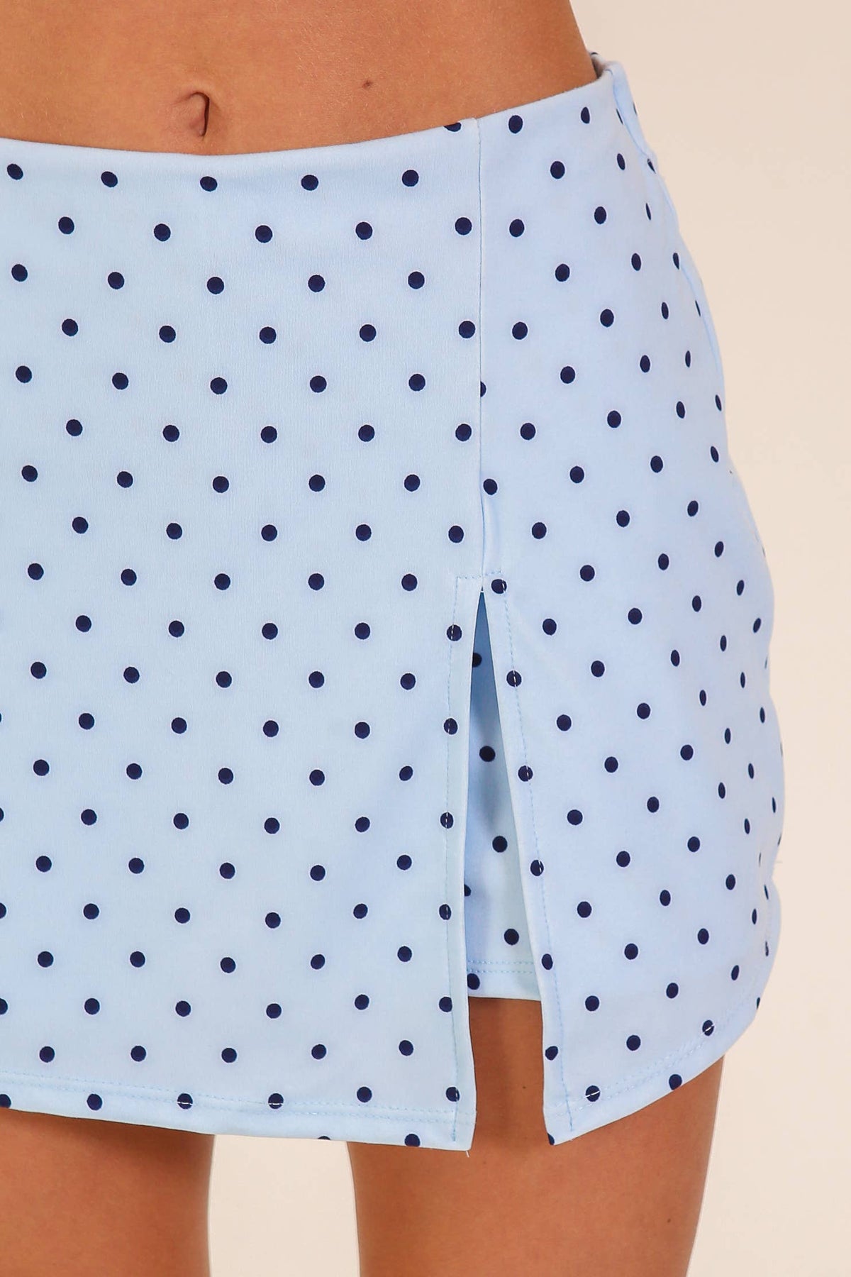 Polka Dot Front Slit Skort