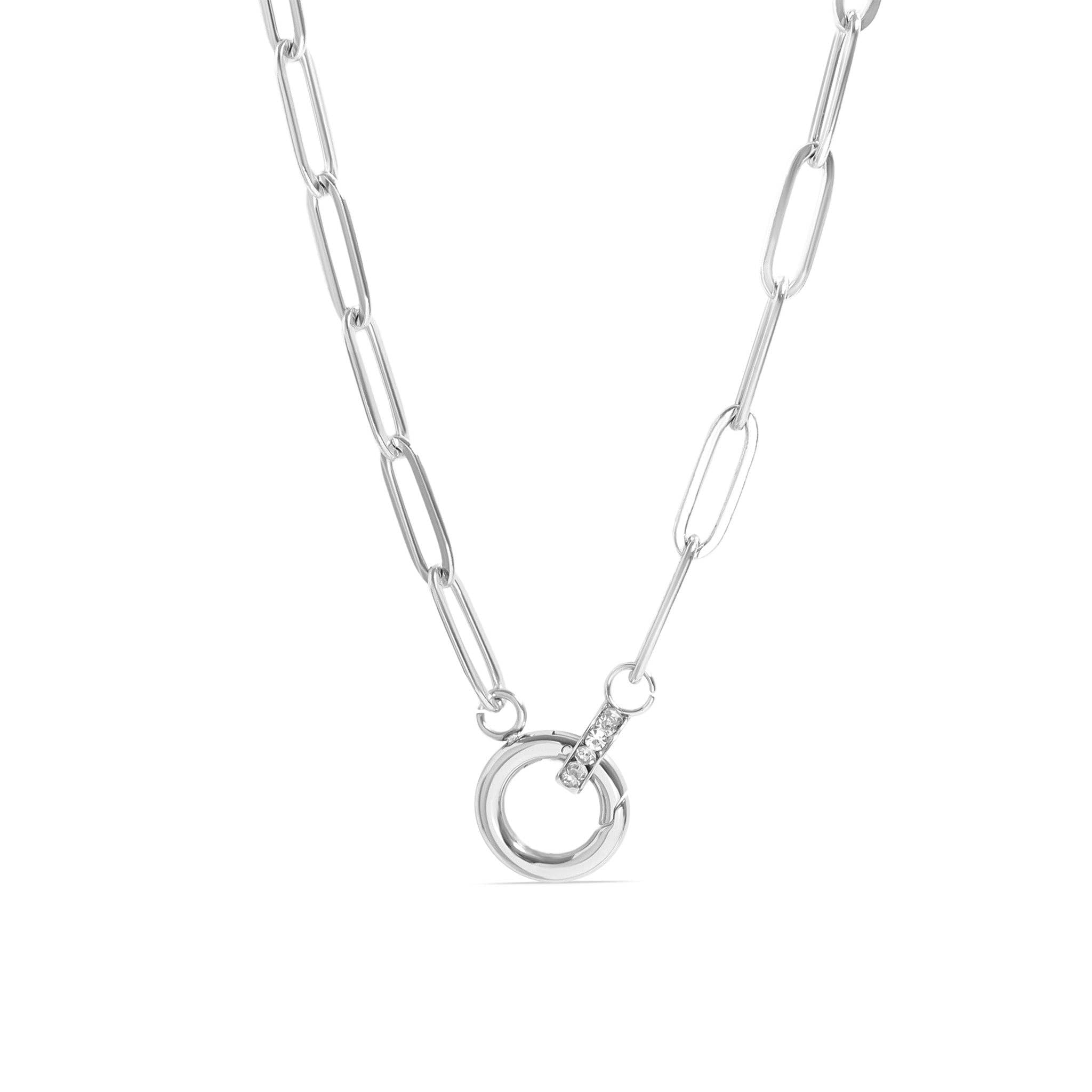 Paperclip Rhinestone Necklace