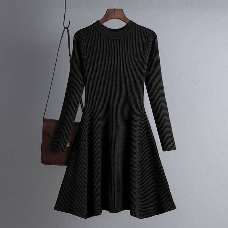 Autumn Knit Dress Chic Slim and Versatile
