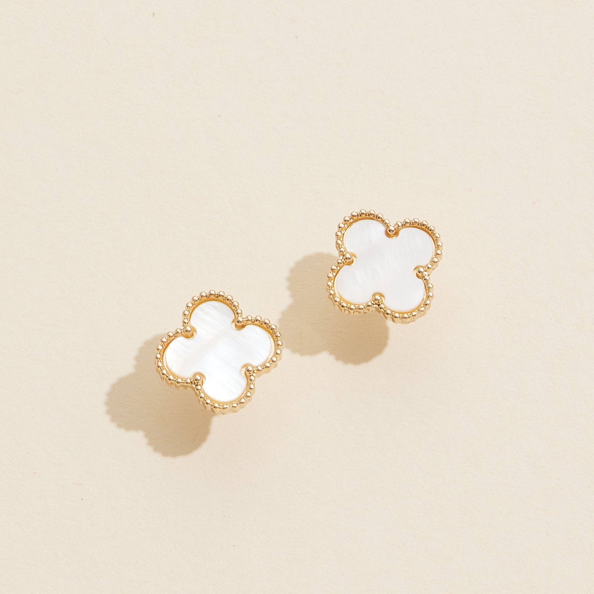 Enamel Quatrefoil Stud Earrings