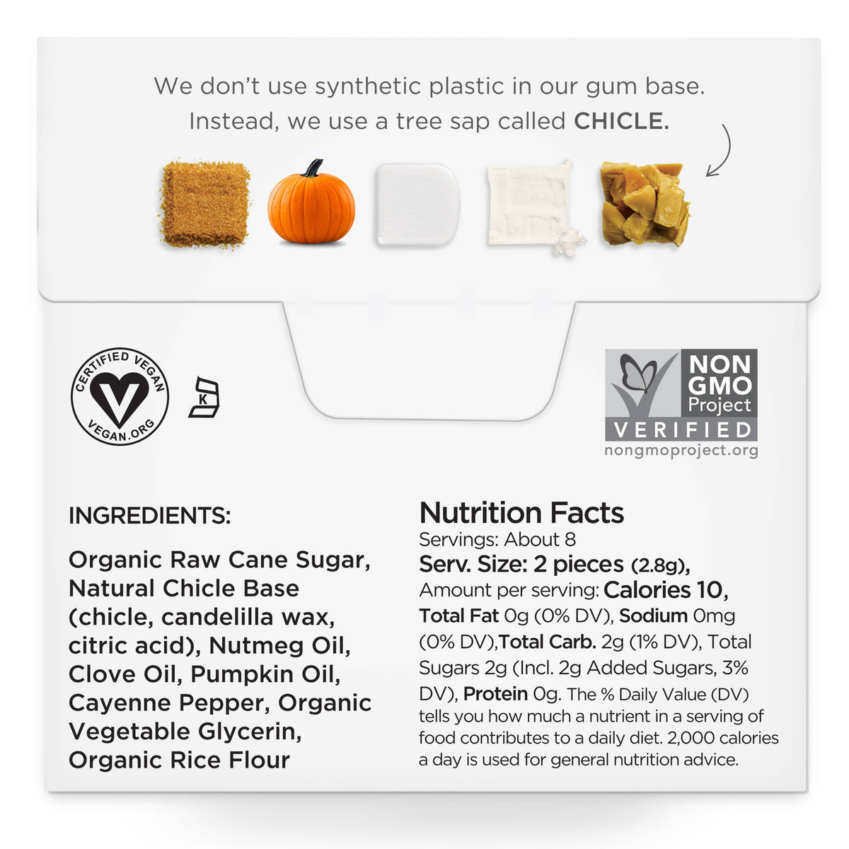 Pumpkin Spice Chewing Gum - Natural + Plastic-Free | 6 Pack