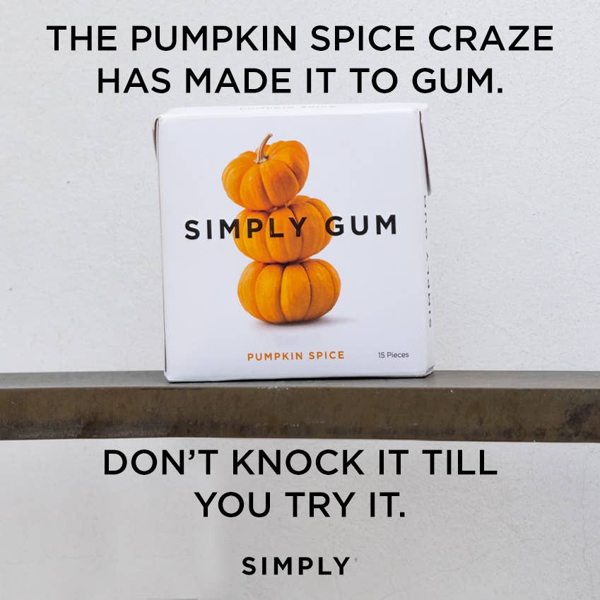 Pumpkin Spice Chewing Gum - Natural + Plastic-Free | 6 Pack